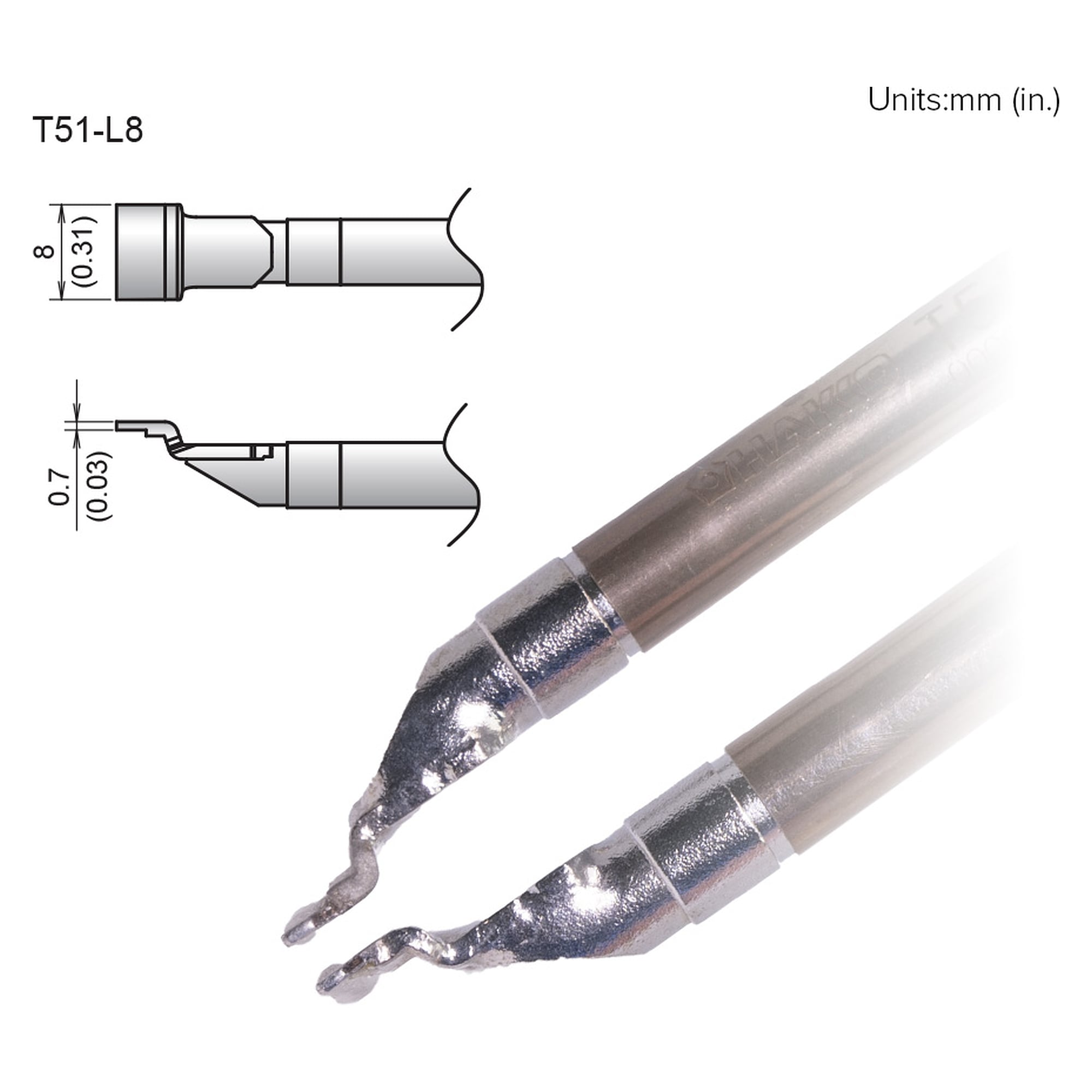 Aktive Lötspitze SOP 8L - Hakko T51-L8