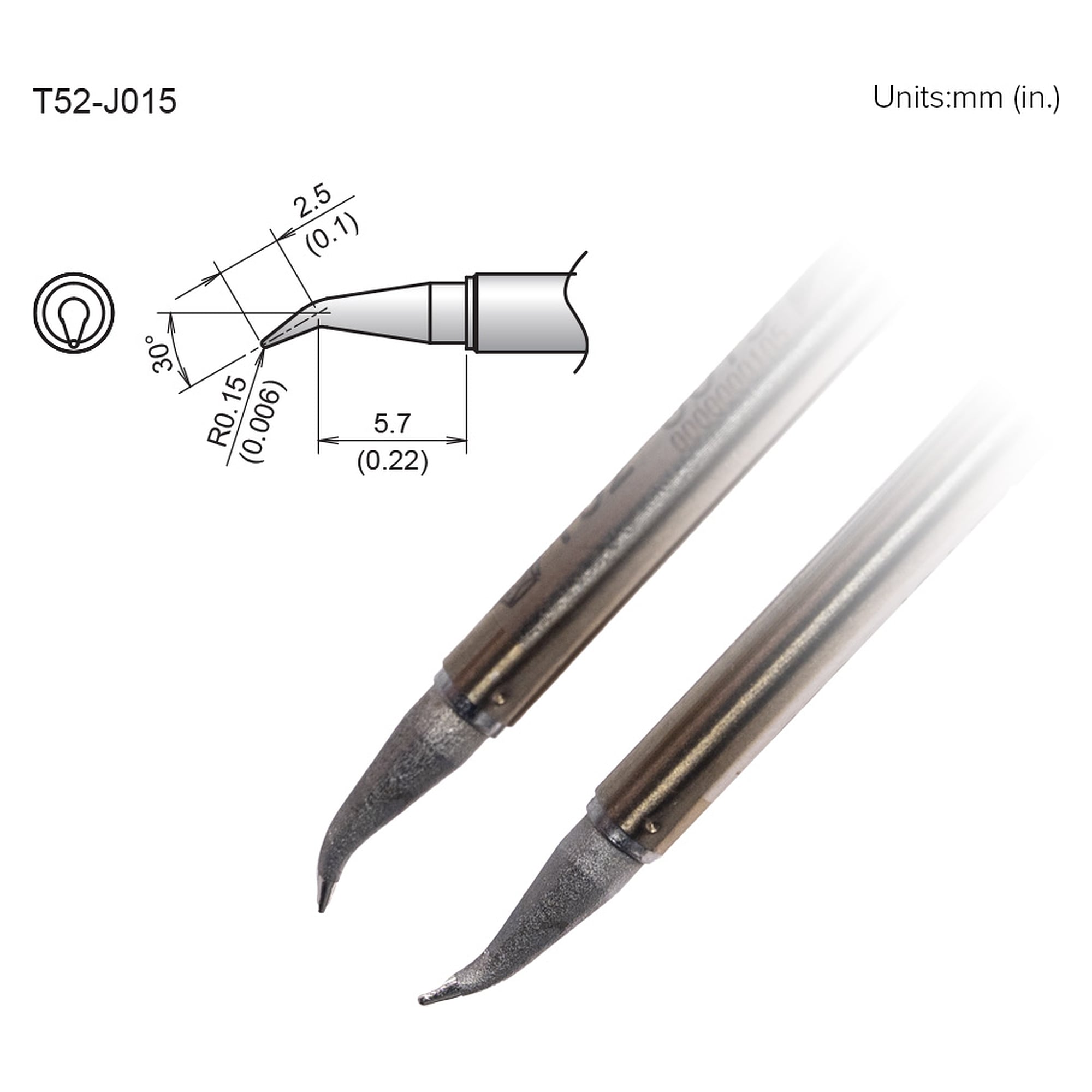 Aktive Lötspitze Format 0.15J - Hakko T52-J015