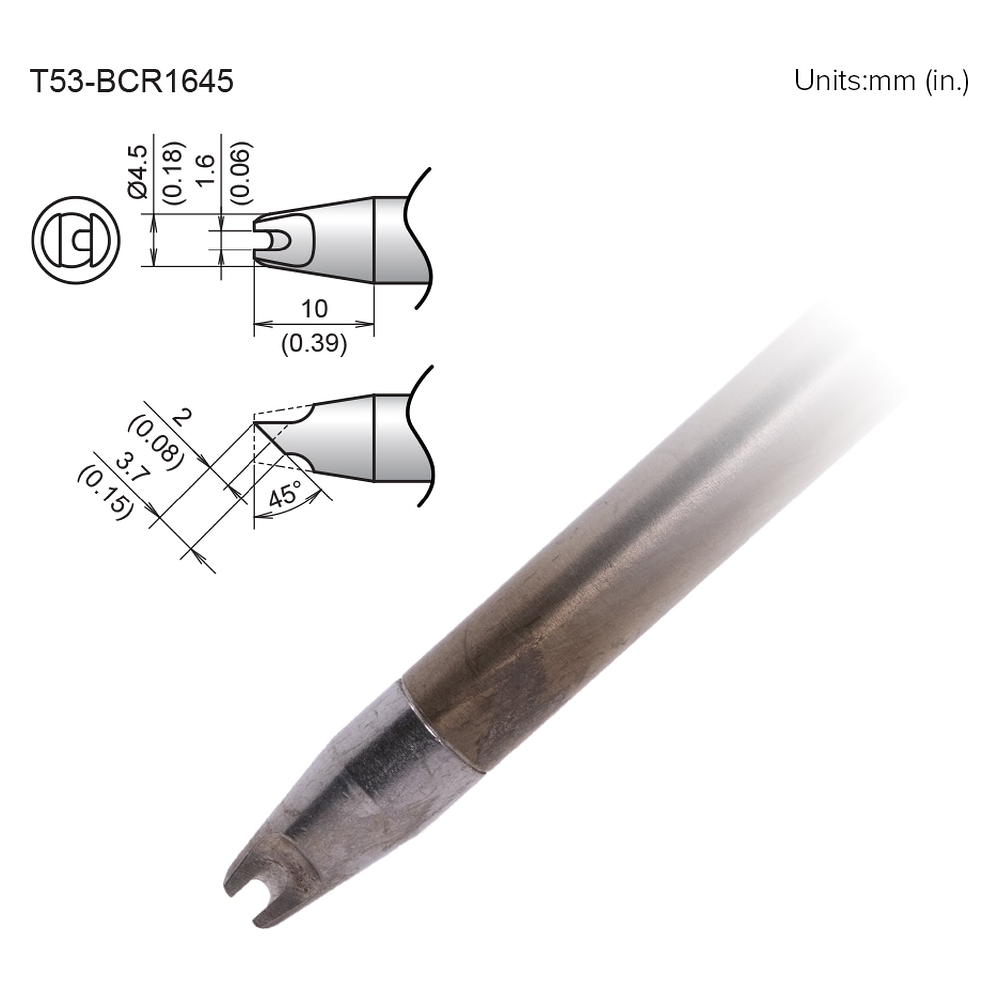 Soldering Tip 1645BCR Format - Hakko T53-BCR1645