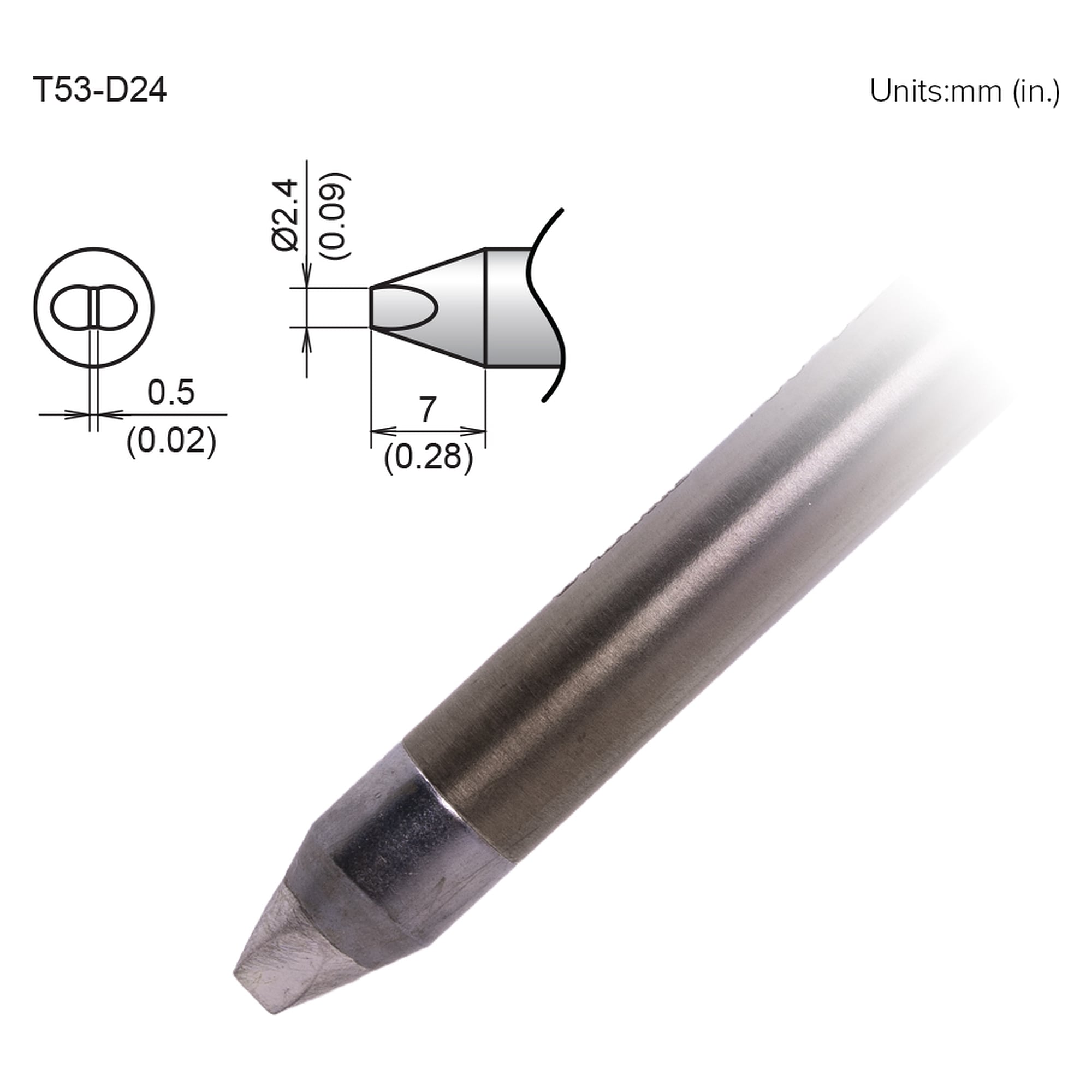 Soldering Tip Chisel 2.4mm - Hakko T53-D24