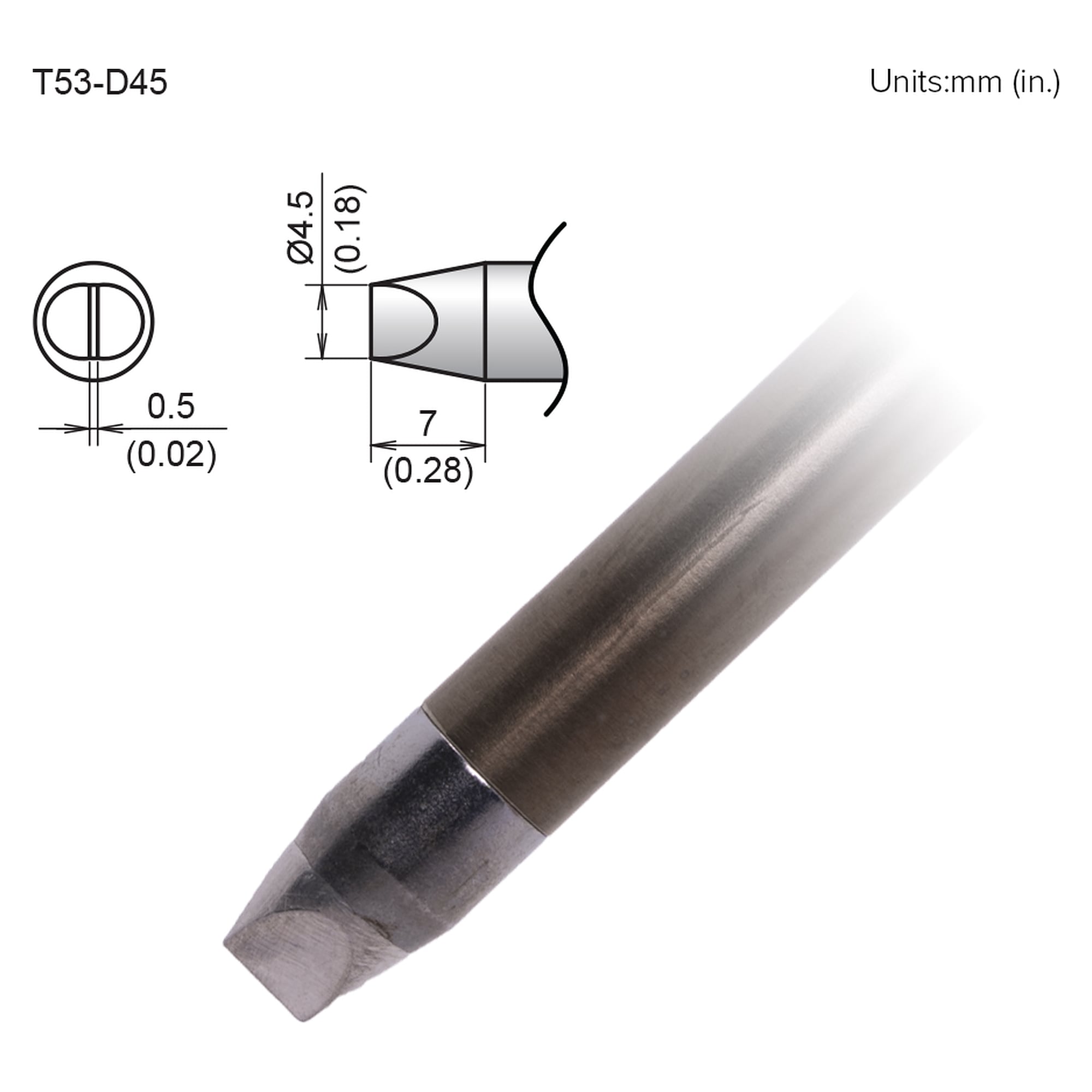 Soldering Tip 4.5D Format - Hakko T53-D45