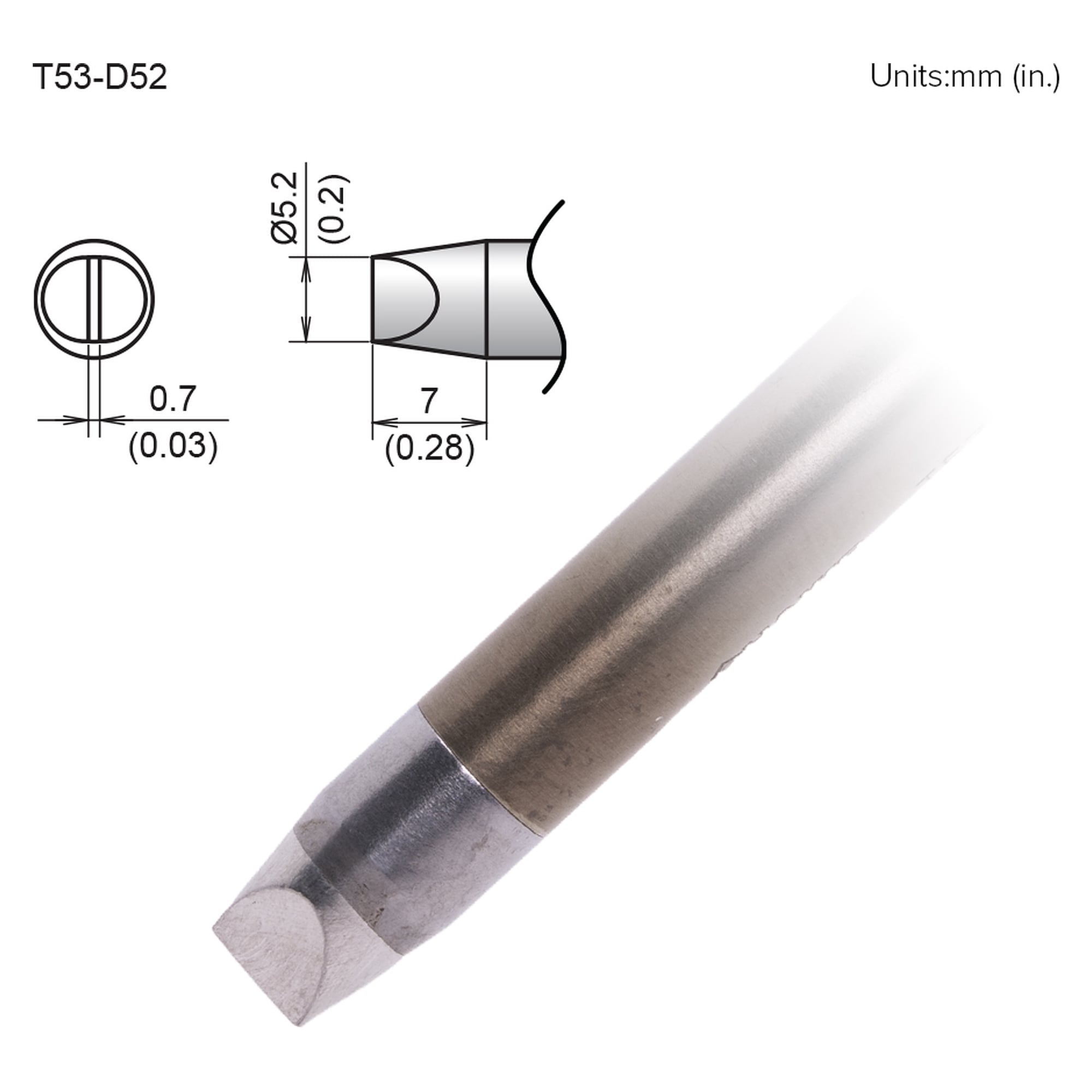 Active Soldering Tip 5.2D - Hakko T53-D52