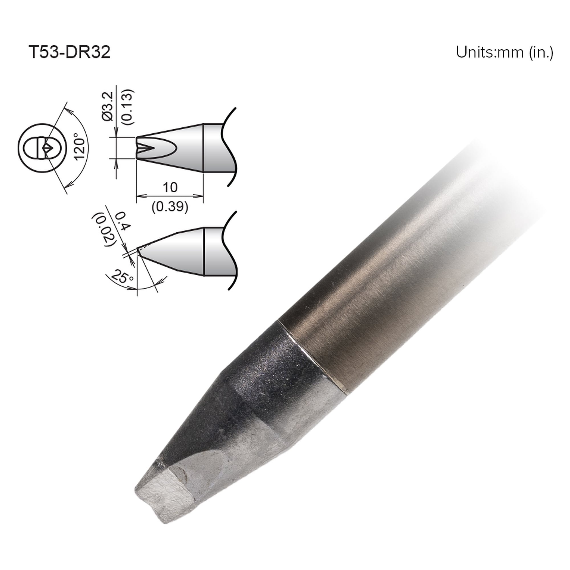 Soldering Tip 3.2mm V-Groove - Hakko T53-DR32