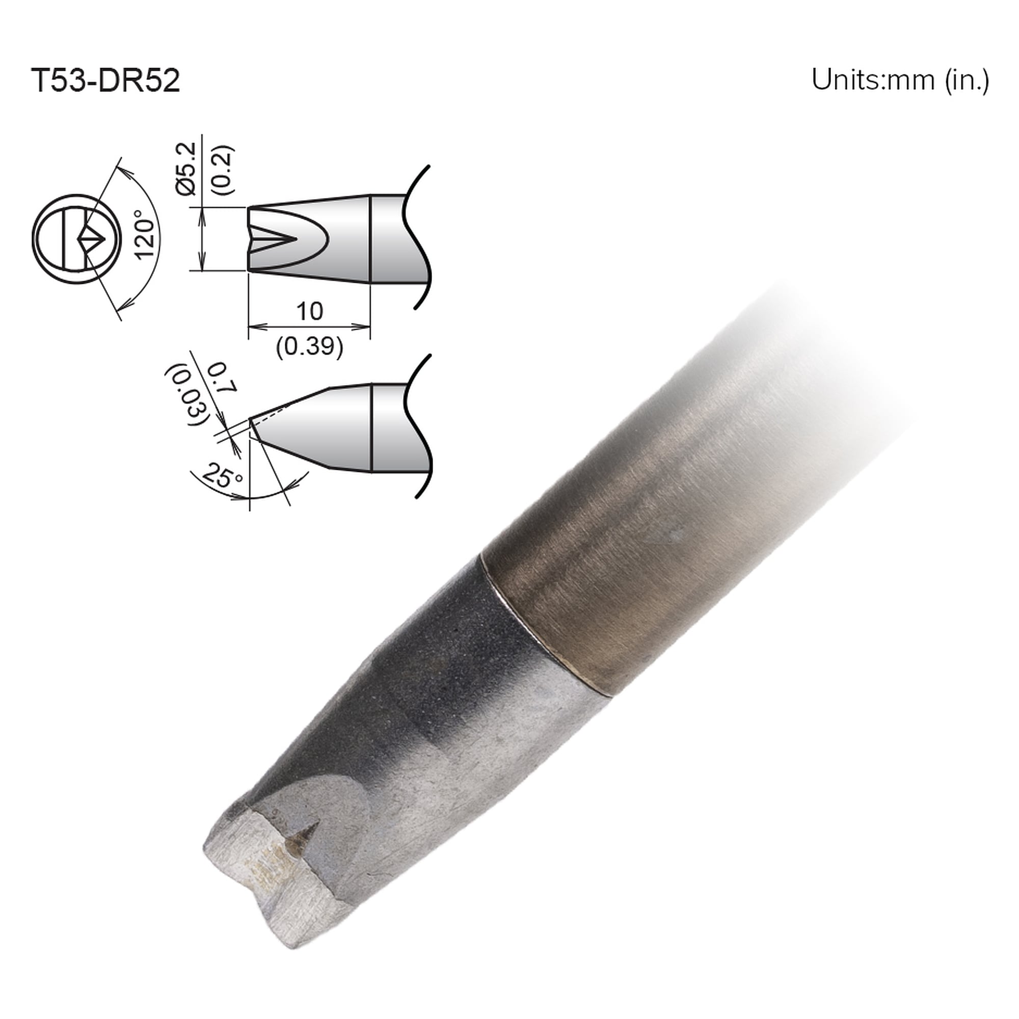 Soldering Tip V-Groove 5.2DR - Hakko T53-DR52