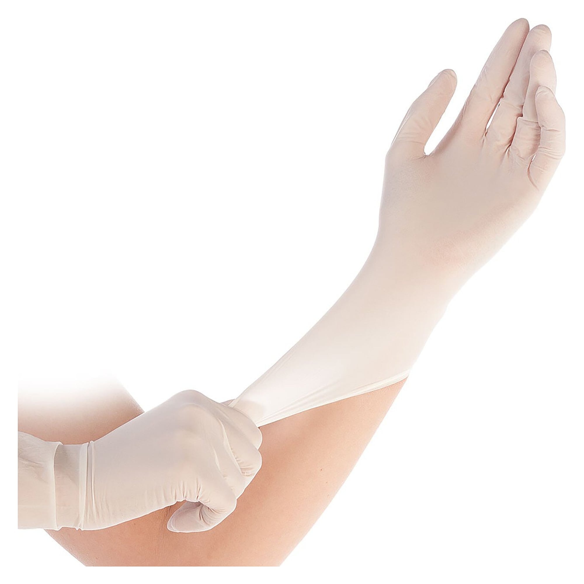 Synthetik-Einweghandschuhe Elastic, puderfrei, latexfrei, sehr reißfest, 24 cm, weiß - Franz Mensch Hygostar-26811