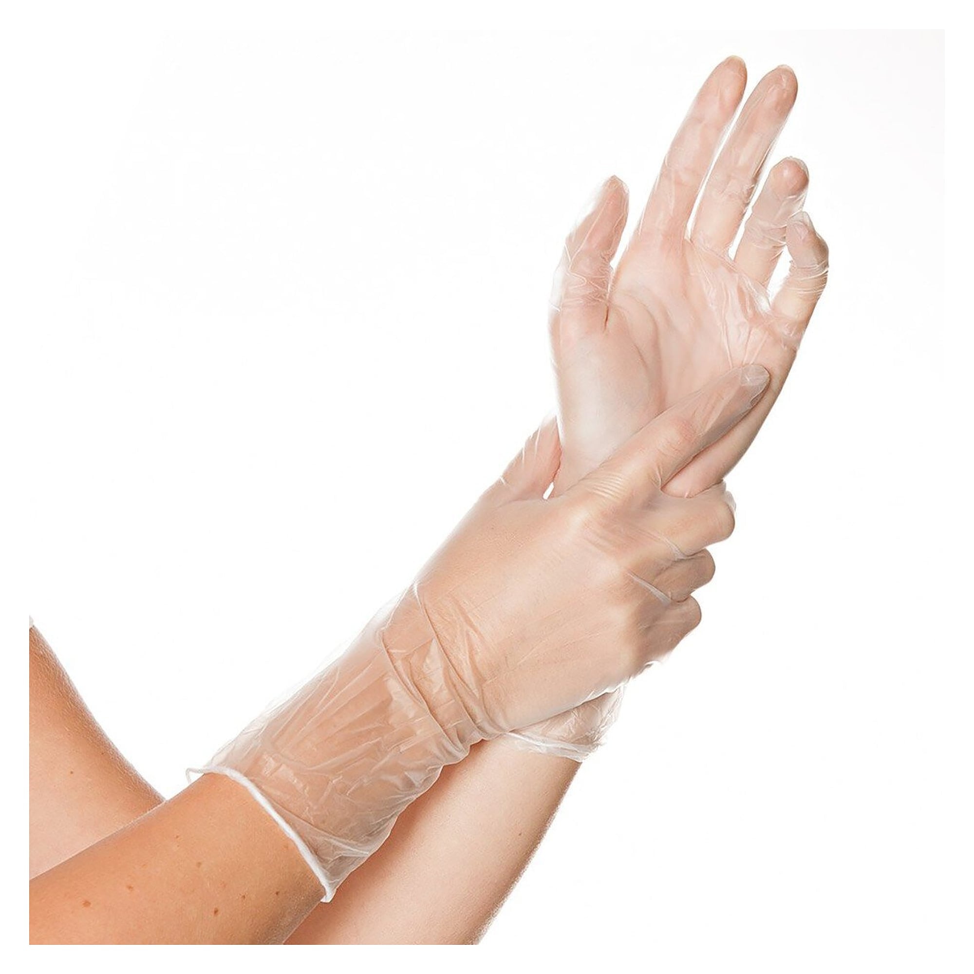 Einweghandschuh Vinyl IDEAL LONG, 30 cm lange Stulpe, puderfrei, latexfrei, weiß - Franz Mensch Hygostar-26853
