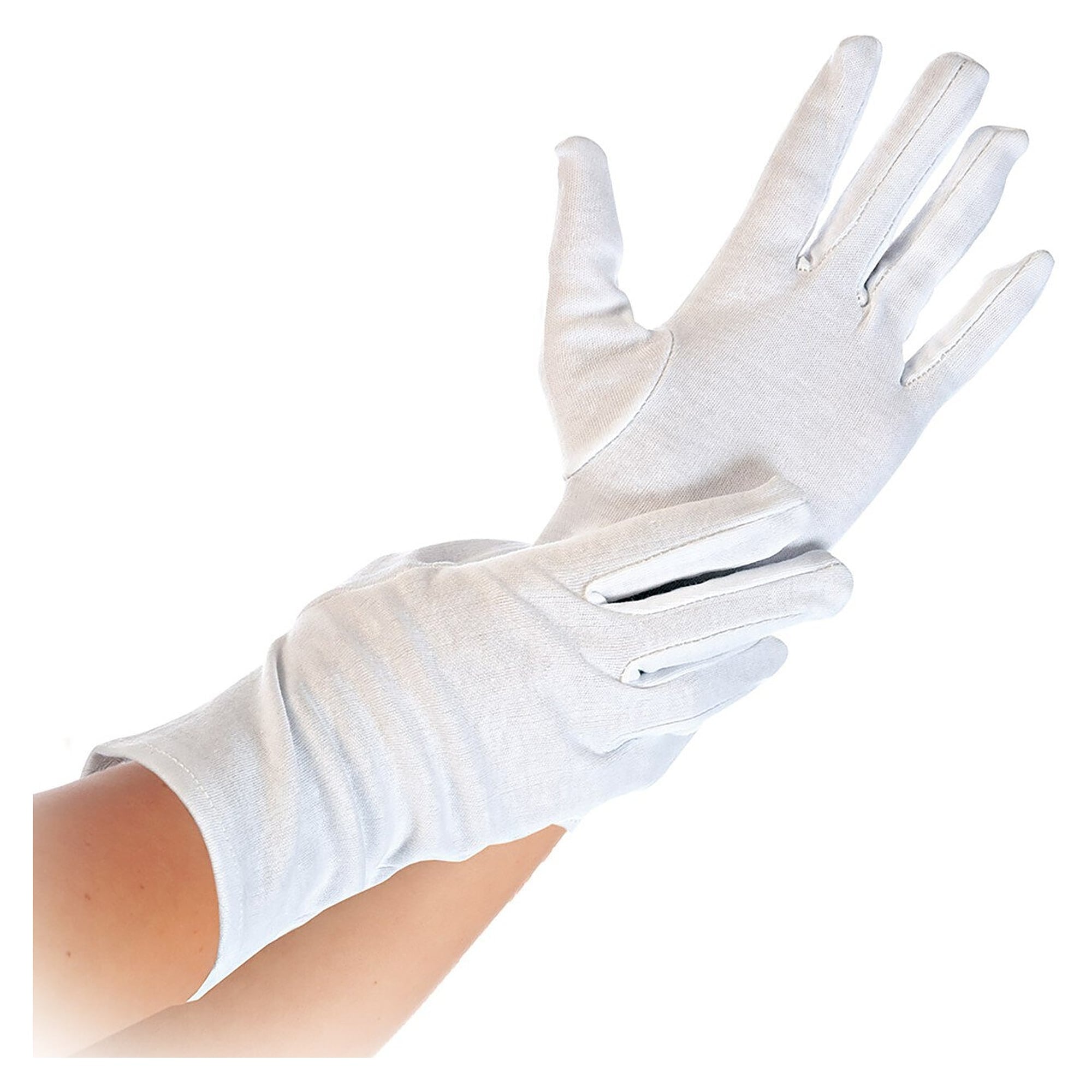 Baumwollhandschuhe Blanc, starke Qualität, geschichtelte Finger, waschbar bis 60 °C, weiß - Franz Mensch Hygostar-271133