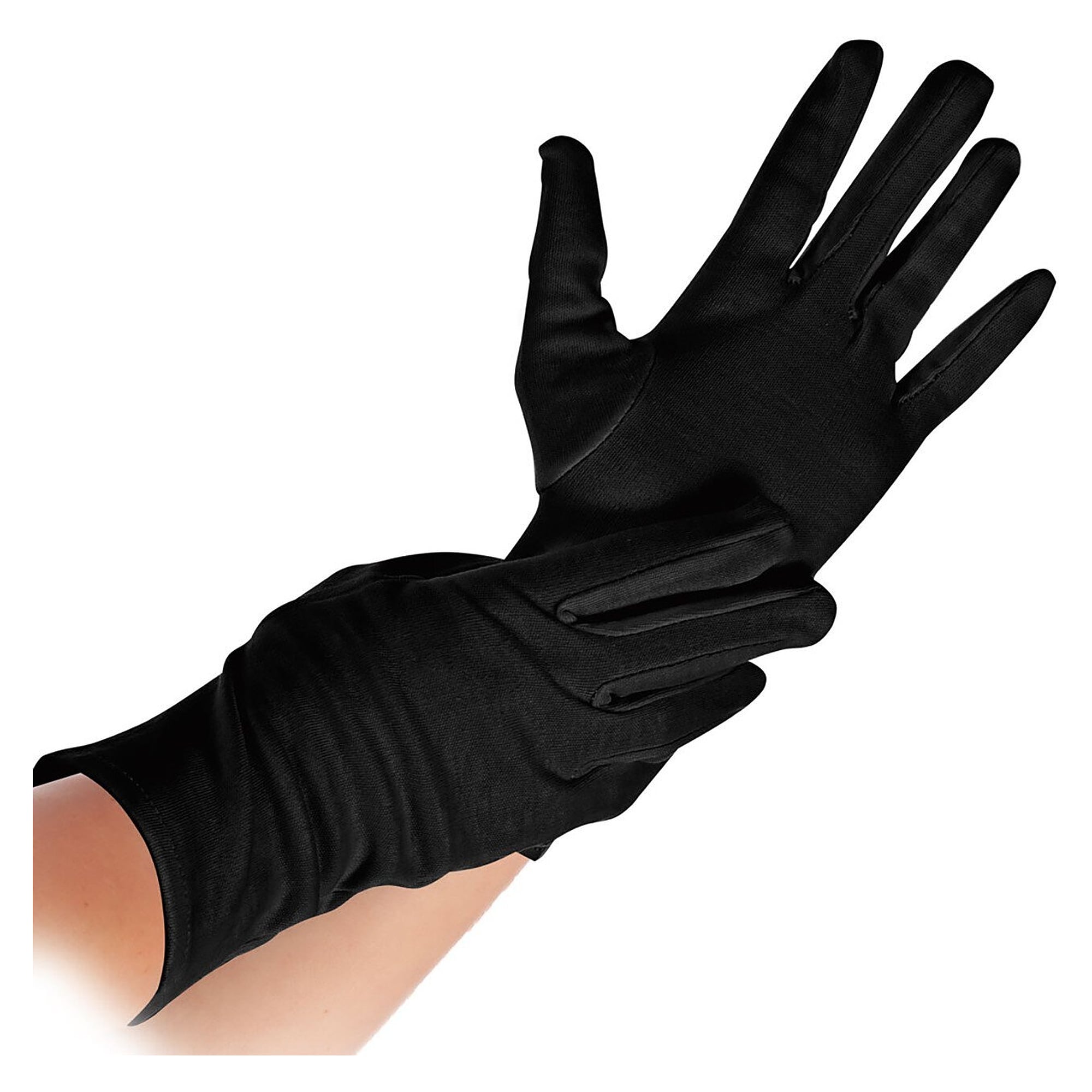 Baumwollhandschuh NERO mit geschichtelten Fingern, waschbar bis 60 °C, schwarz - Franz Mensch Hygostar-27168