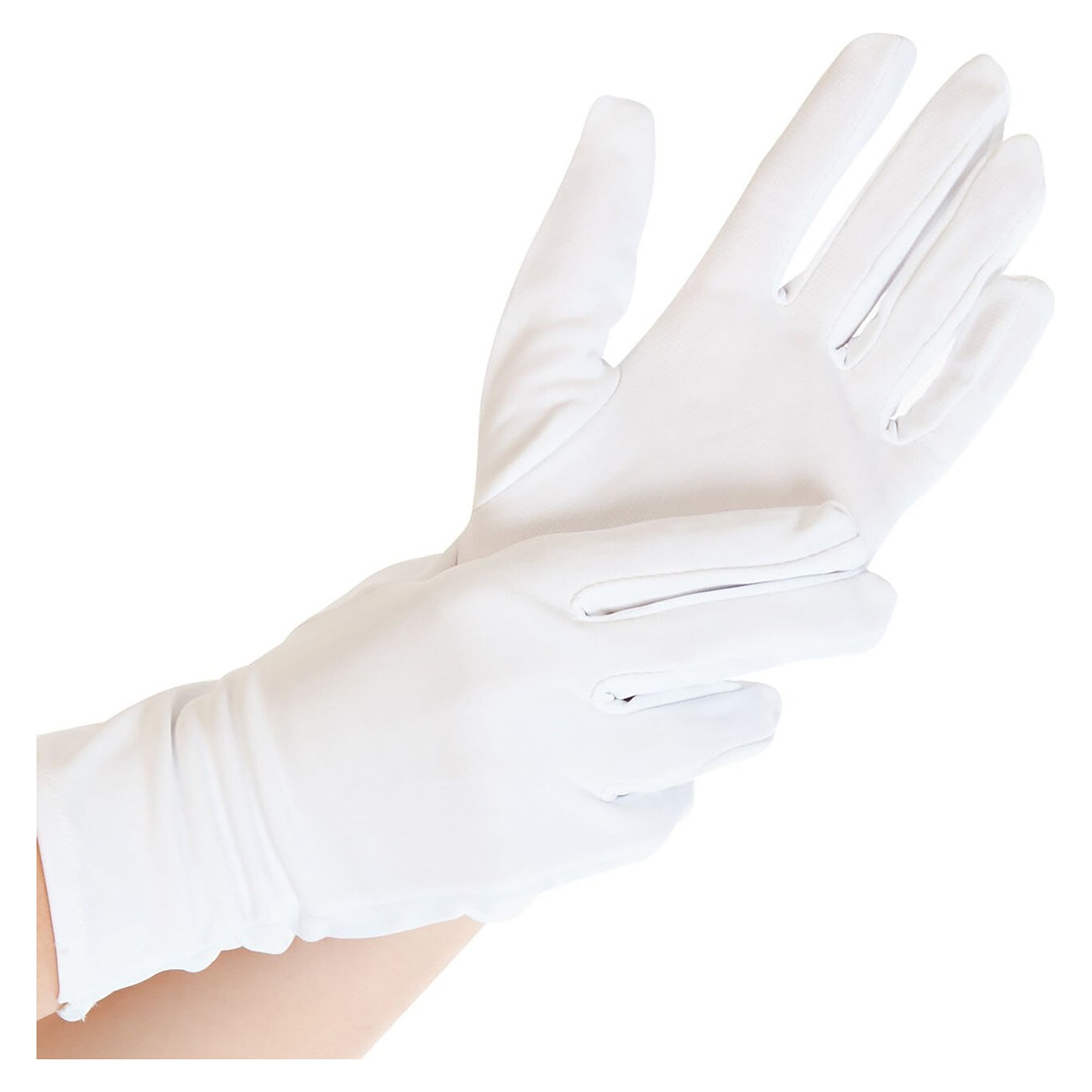 Nylonhandschuh SUPERFINE mit geschichtelten Fingern, fusselfrei, waschbar, weiß - Franz Mensch Hygostar-27279