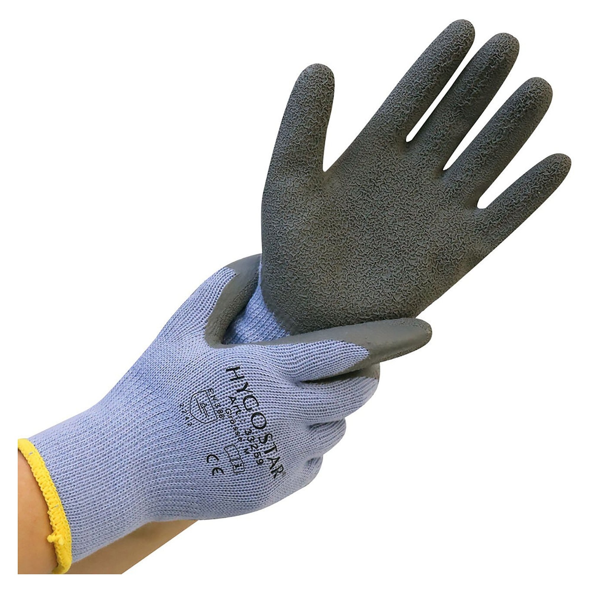 Cold protection knitted glove THERMO GRIP, latex palm, cold protection lining, grey - Franz Mensch Hygostar-33239