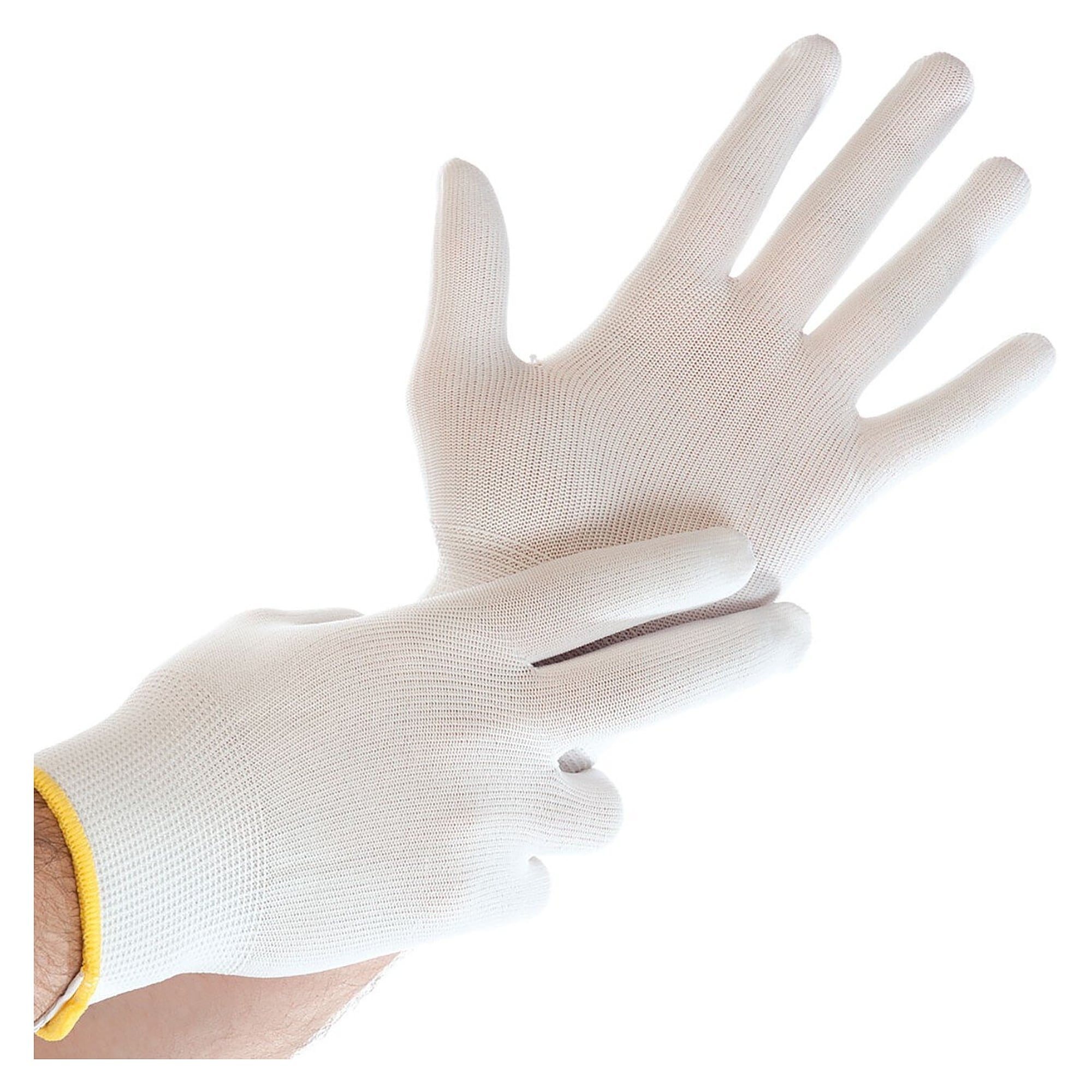 Nylon fine-knit gloves Ultra Flex, uncoated, breathable, washable, white - Franz Mensch Hygostar-33264