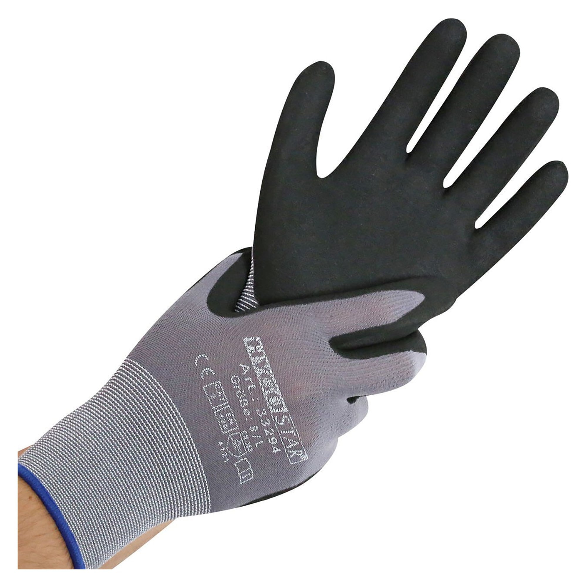 Montagehandschuh ERGO FLEX, Nitril-PU-Innenhand, Stretch-Nylon, atmungsaktiv, schwarz - Franz Mensch Hygostar-33293