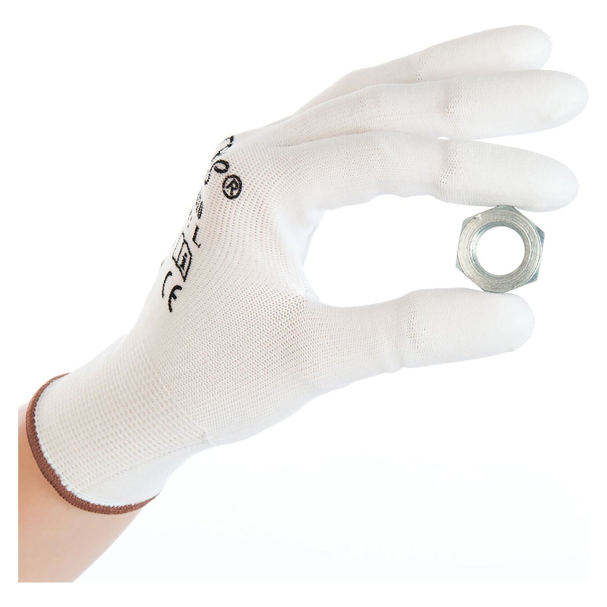 Feinstrickhandschuh ULTRA FLEX FINGER, PU-Fingerkuppen, Nylon, für Feinarbeit, weiß - Franz Mensch Hygostar-33823