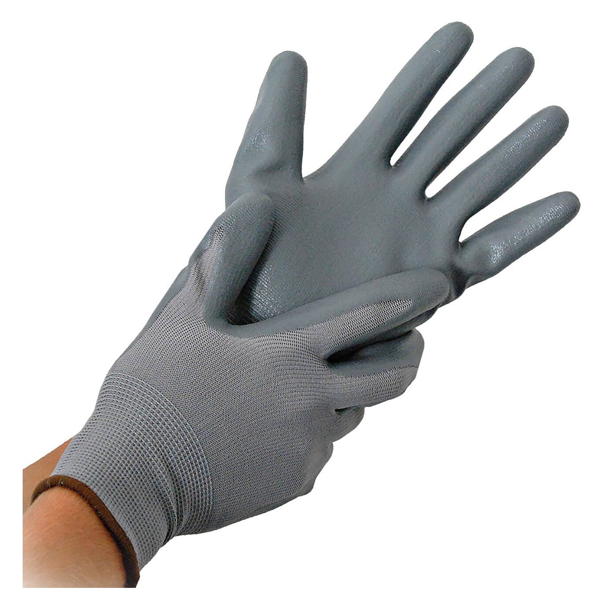 Assembly glove CRAFT, nylon fine knit with nitrile coating, oil repellent, grey - Franz Mensch Hygostar-33913