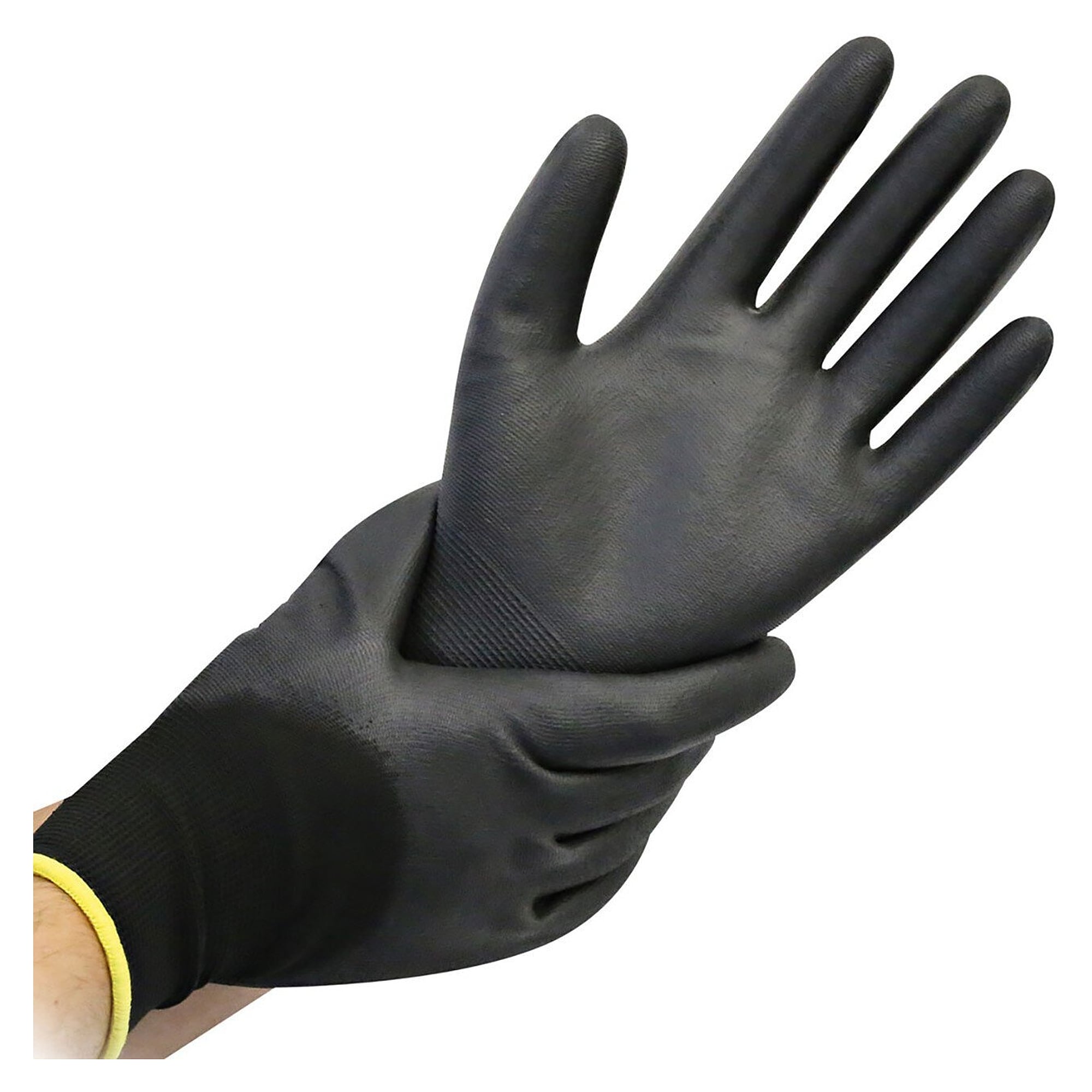 Montagehandschuh BLACK ACE COMFORT, Nylon-Feinstrick, 3/4 PU-beschichtet, schwarz - Franz Mensch Hygostar-339322