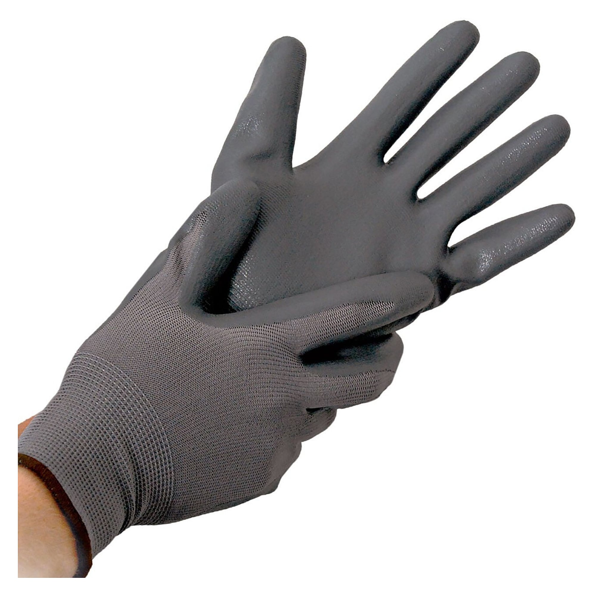 Montagehandschuh BLACK ACE, Nylon-Feinstrick mit PU-Beschichtung, waschbar, grau - Franz Mensch Hygostar-339334