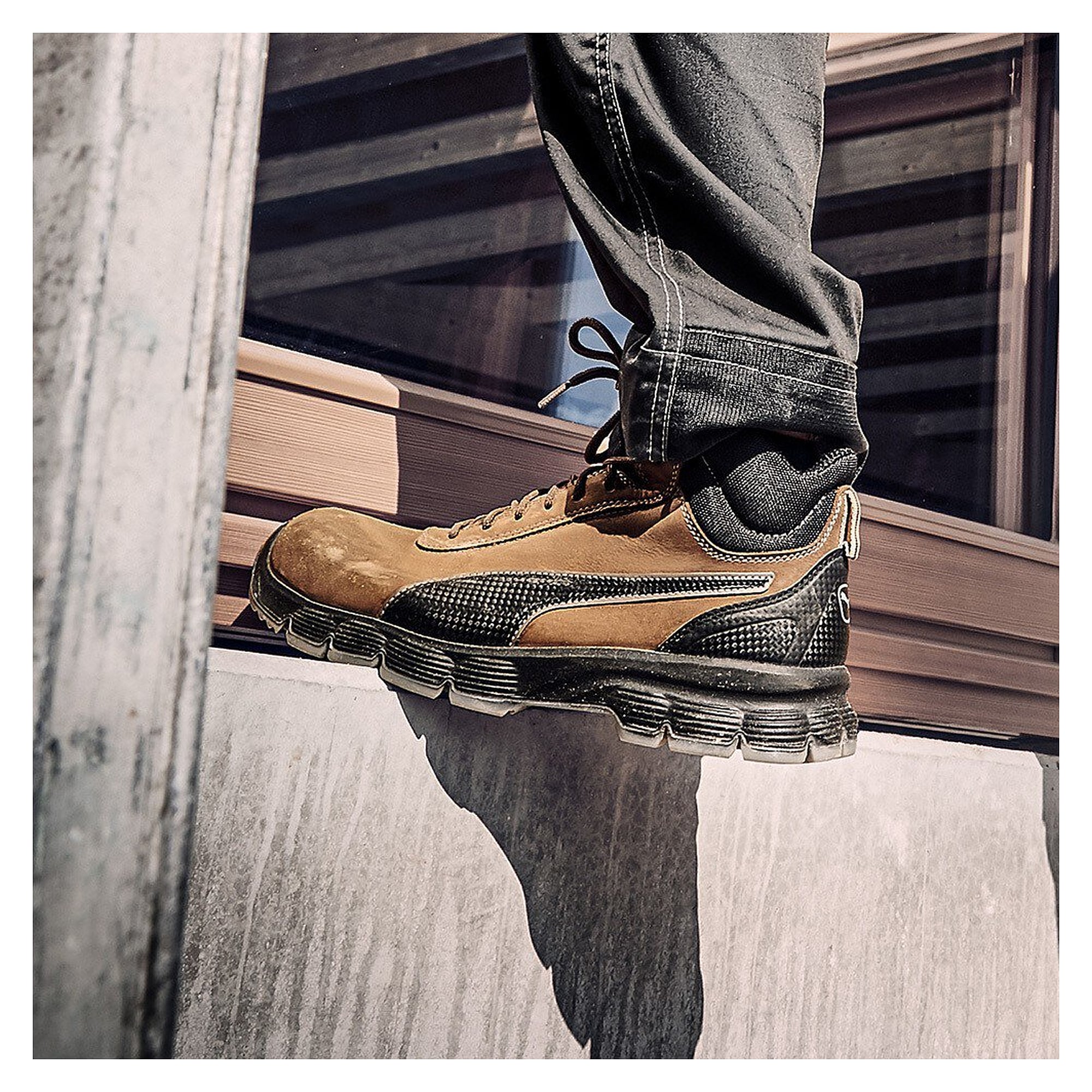 ESD Safety Boot CONDOR MID S3L, Full-Grain Leather, Width 11, Brown - PUMA Safety 630122204