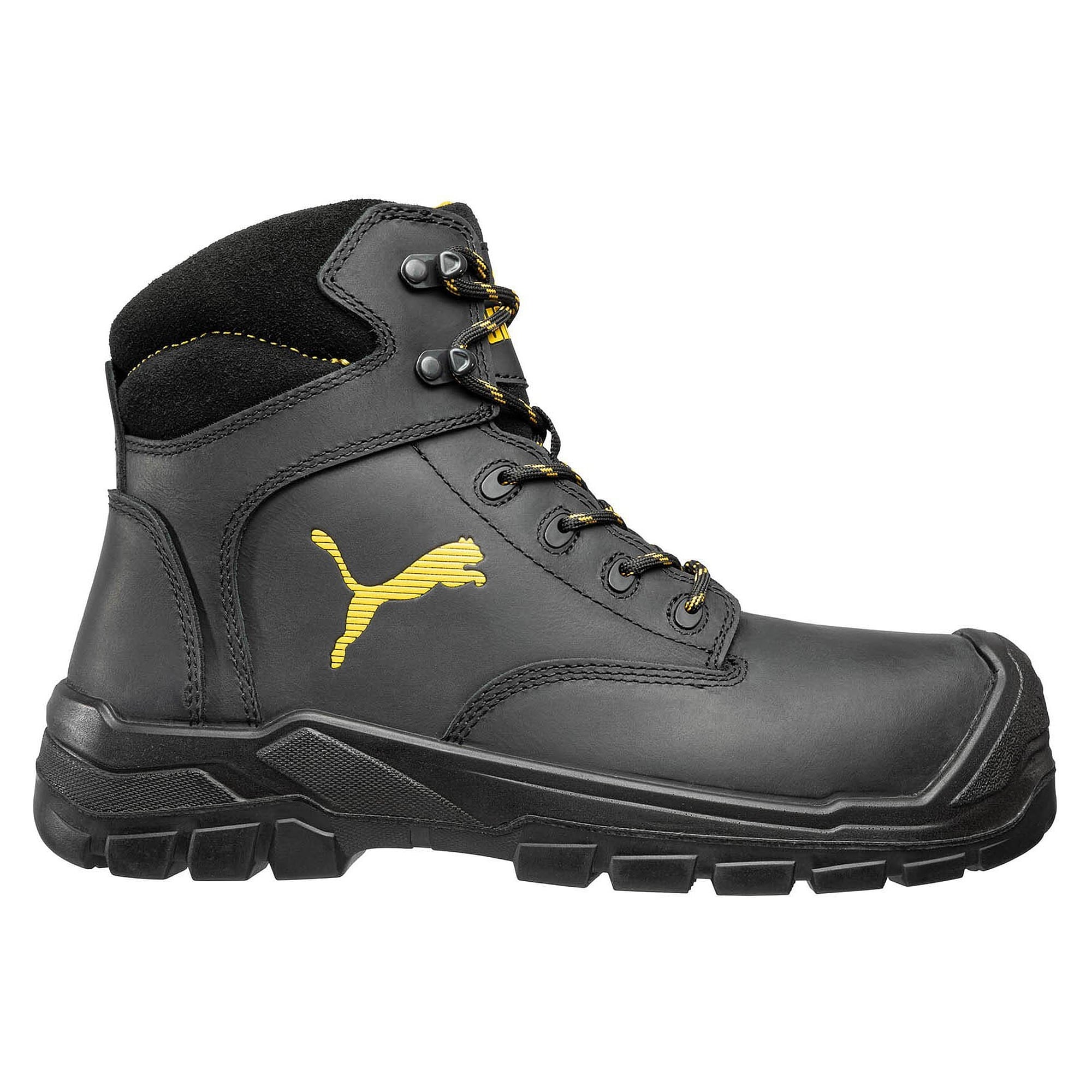Chaussure de sécurité montante S3 SRC BORNEO MID, cuir lisse, semelle intercalaire acier, noir - PUMA Safety 630411202