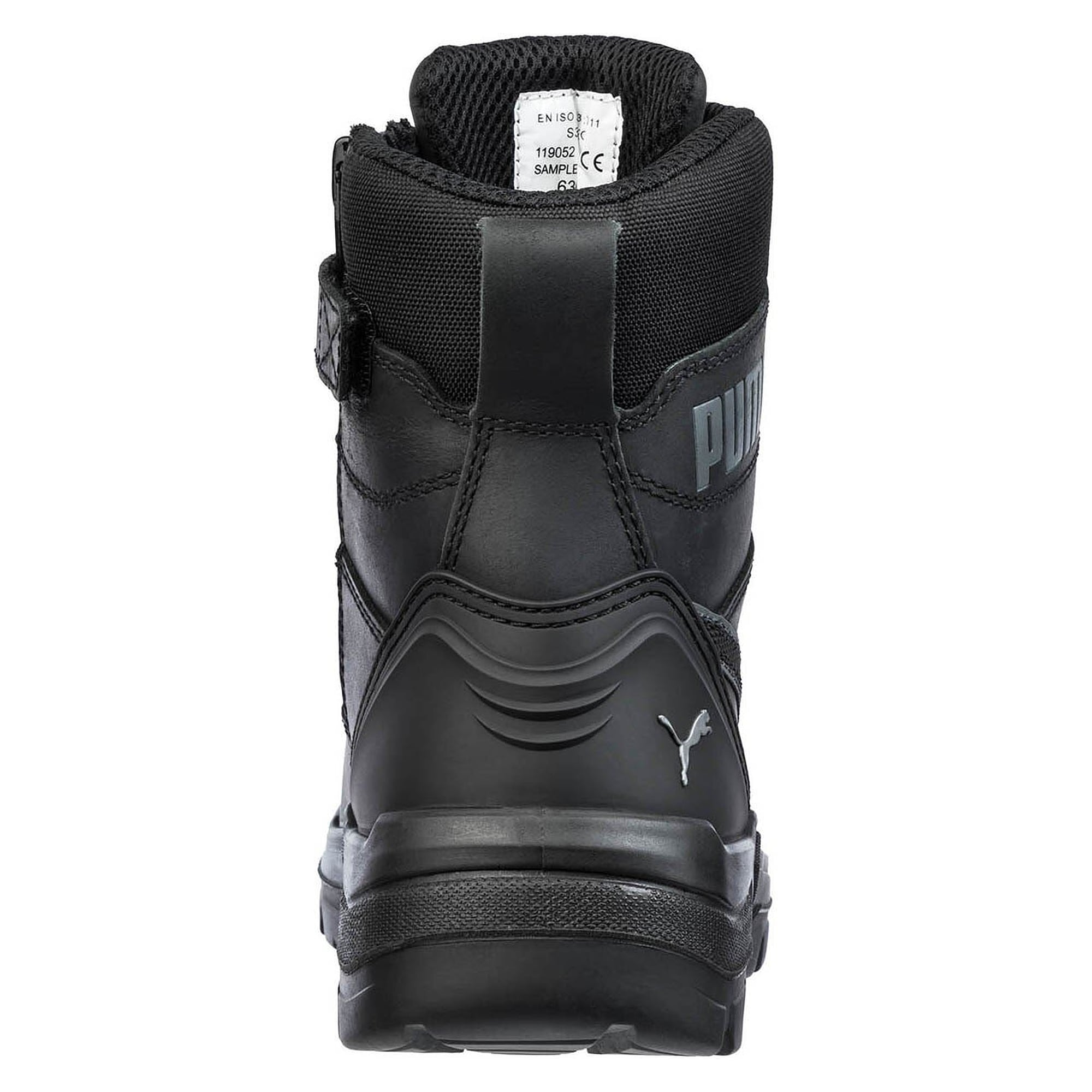 Botte de sécurité S3 CONQUEST HIGH, tige 17 cm, zip latéral, cuir pleine fleur, noir - PUMA Safety 630730200