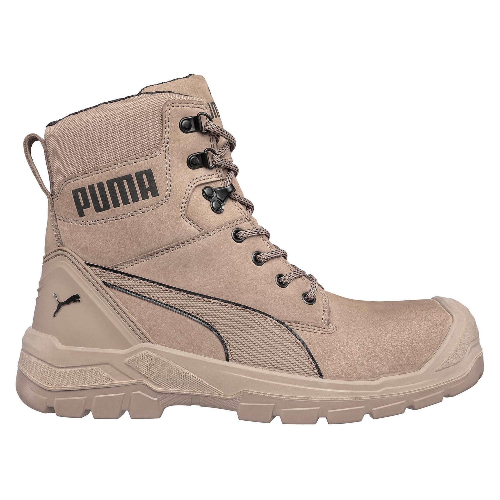 Botte de sécurité S3 CONQUEST HIGH, tige 17 cm, zip latéral, cuir nubuck, gris - PUMA Safety 630740801