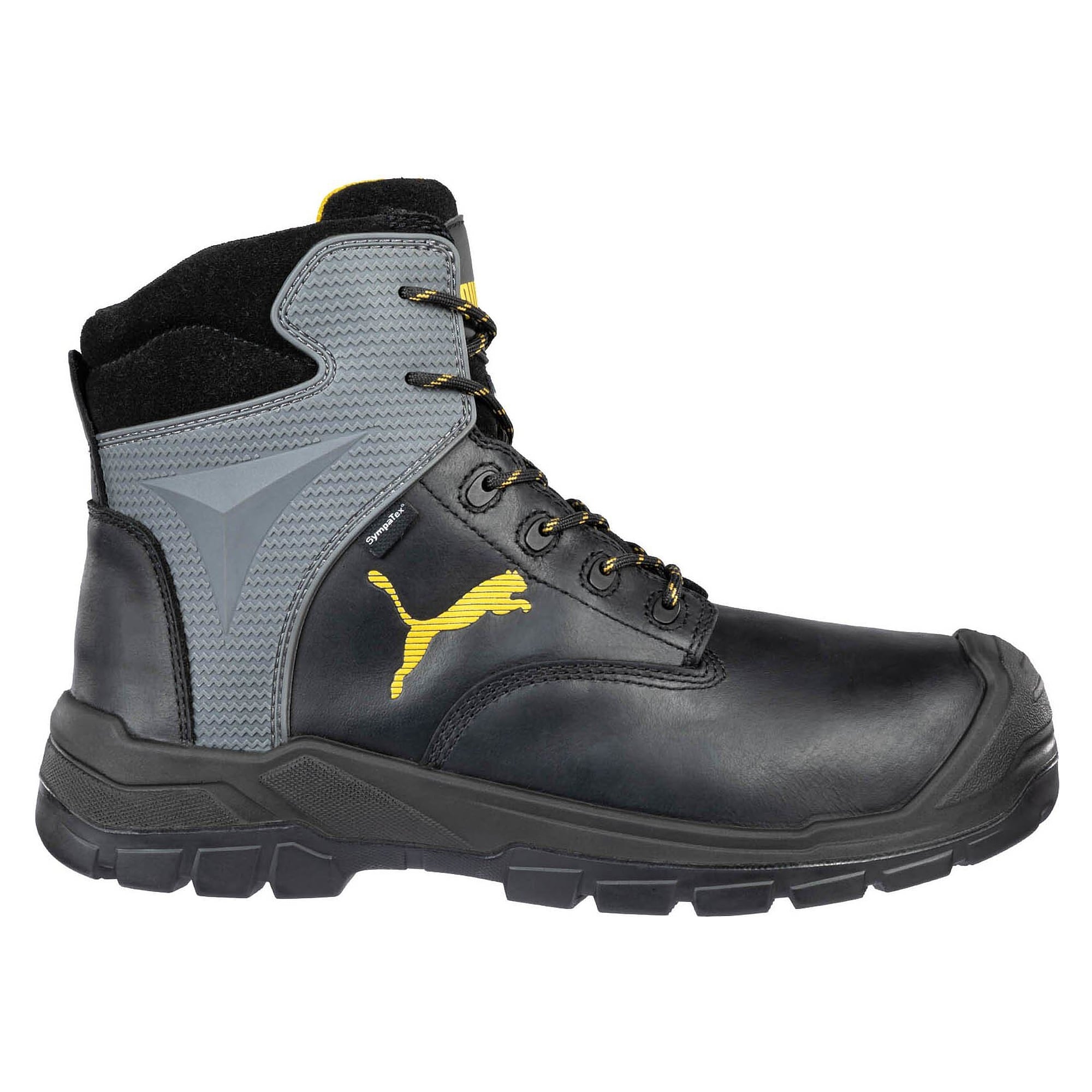 Sicherheitsstiefel S3 BORNEO MIT MID mit Mittelfußschutz, Stahl-Durchtrittschutz, HRO, schwarz - PUMA Safety 630870200