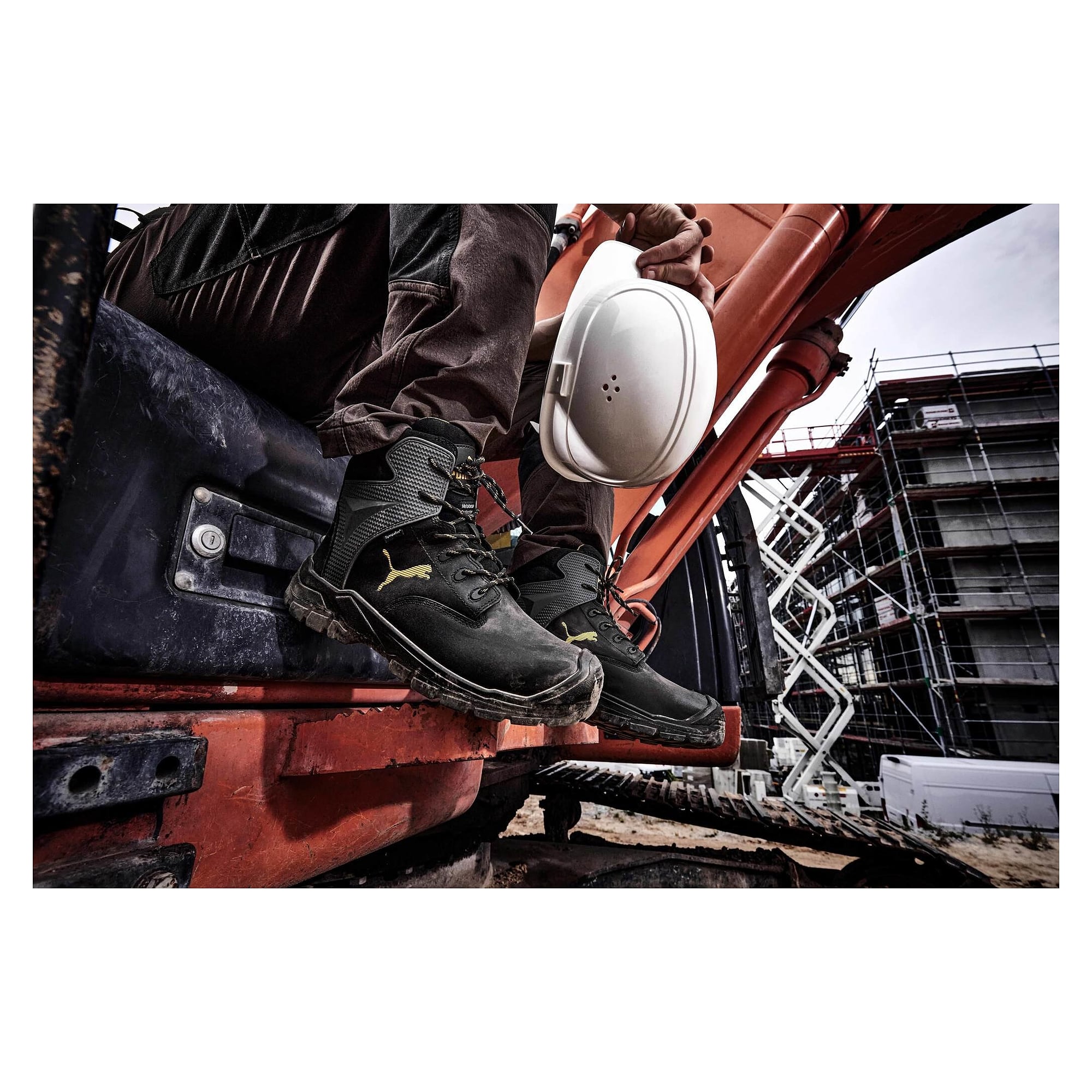 Botte de sécurité S3 BORNEO MIT MID avec protège-métatarse, semelle acier, HRO, noir - PUMA Safety 630870200