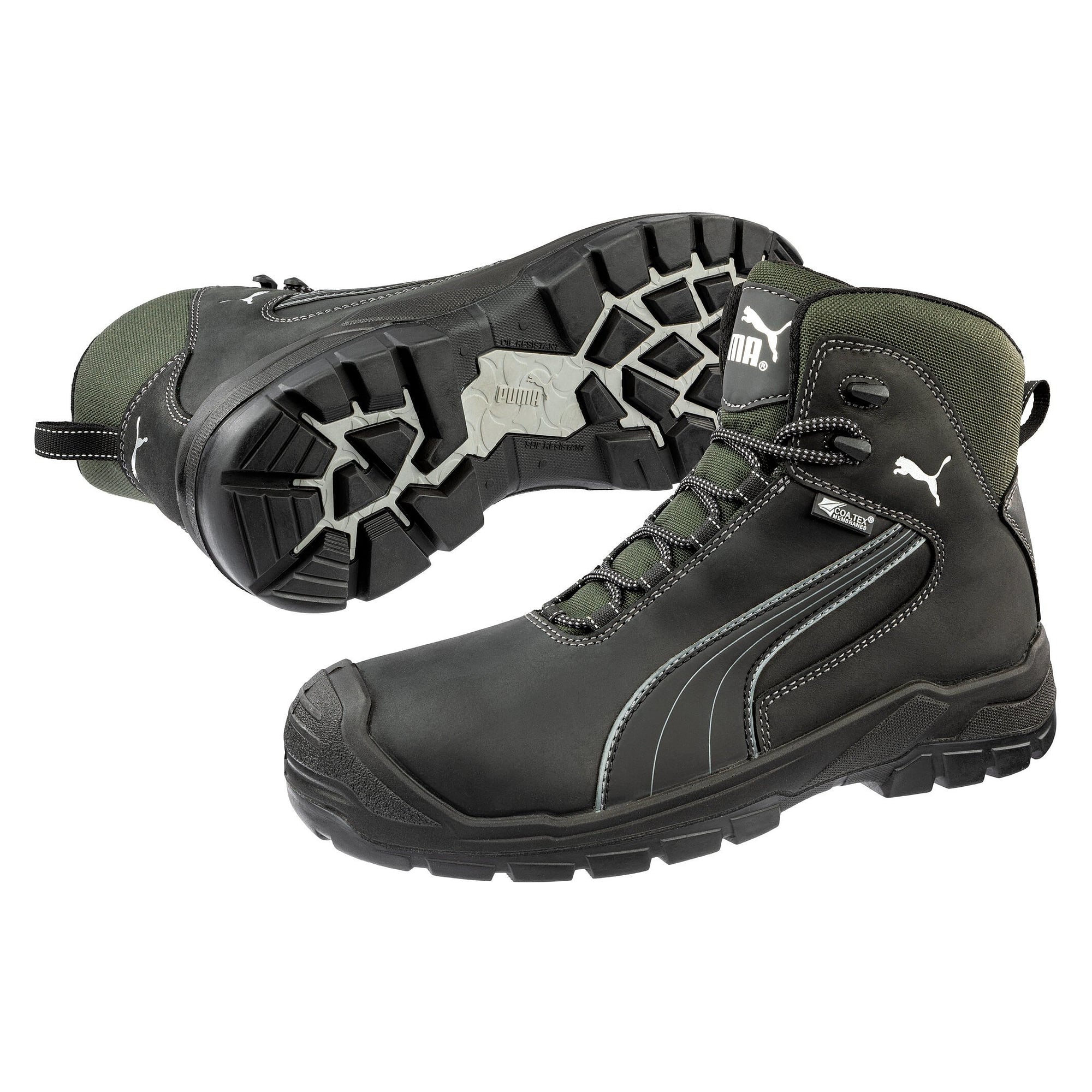 Chaussure de travail montante O2 CASCADES ST CTX MID, cuir de vachette, membrane COA.TEX, noir - PUMA Safety 630890200