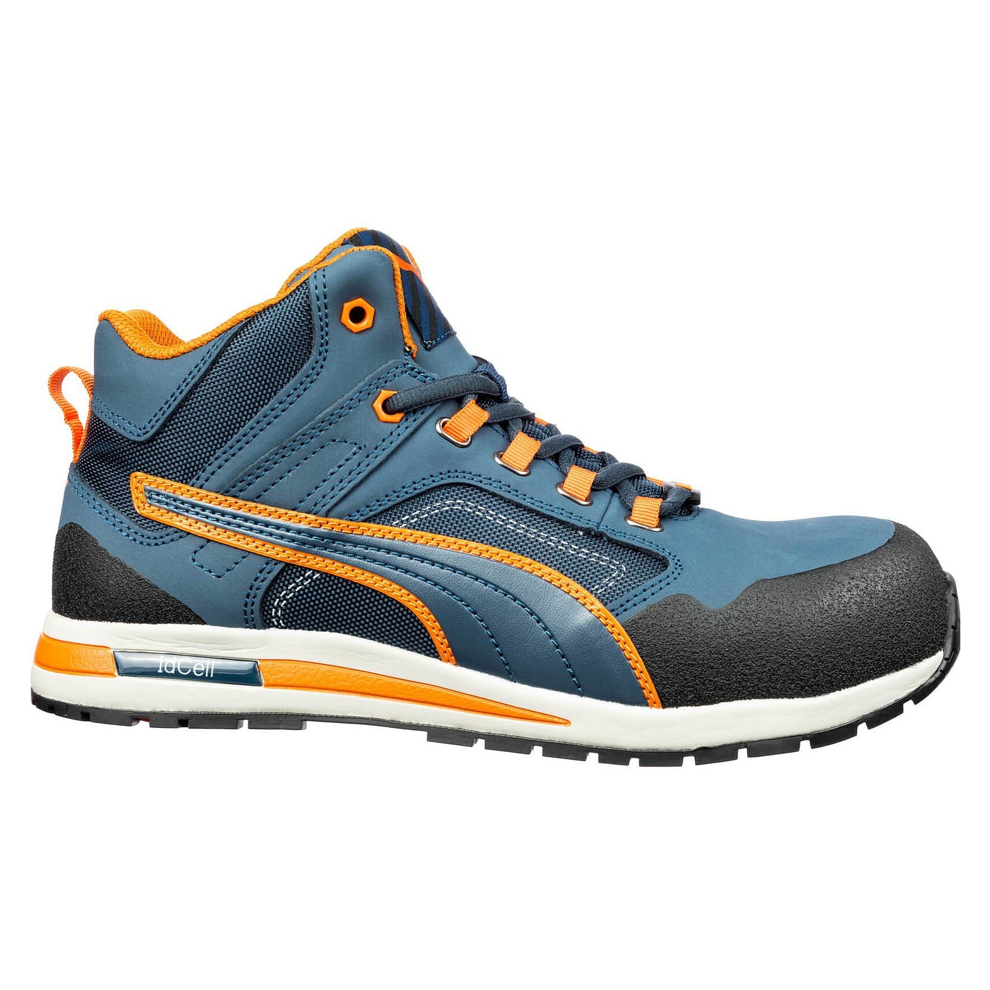 Chaussure de sécurité montante S3 CROSSTWIST MID style sneaker, sans métal, cuir, bleu - PUMA Safety 633140329