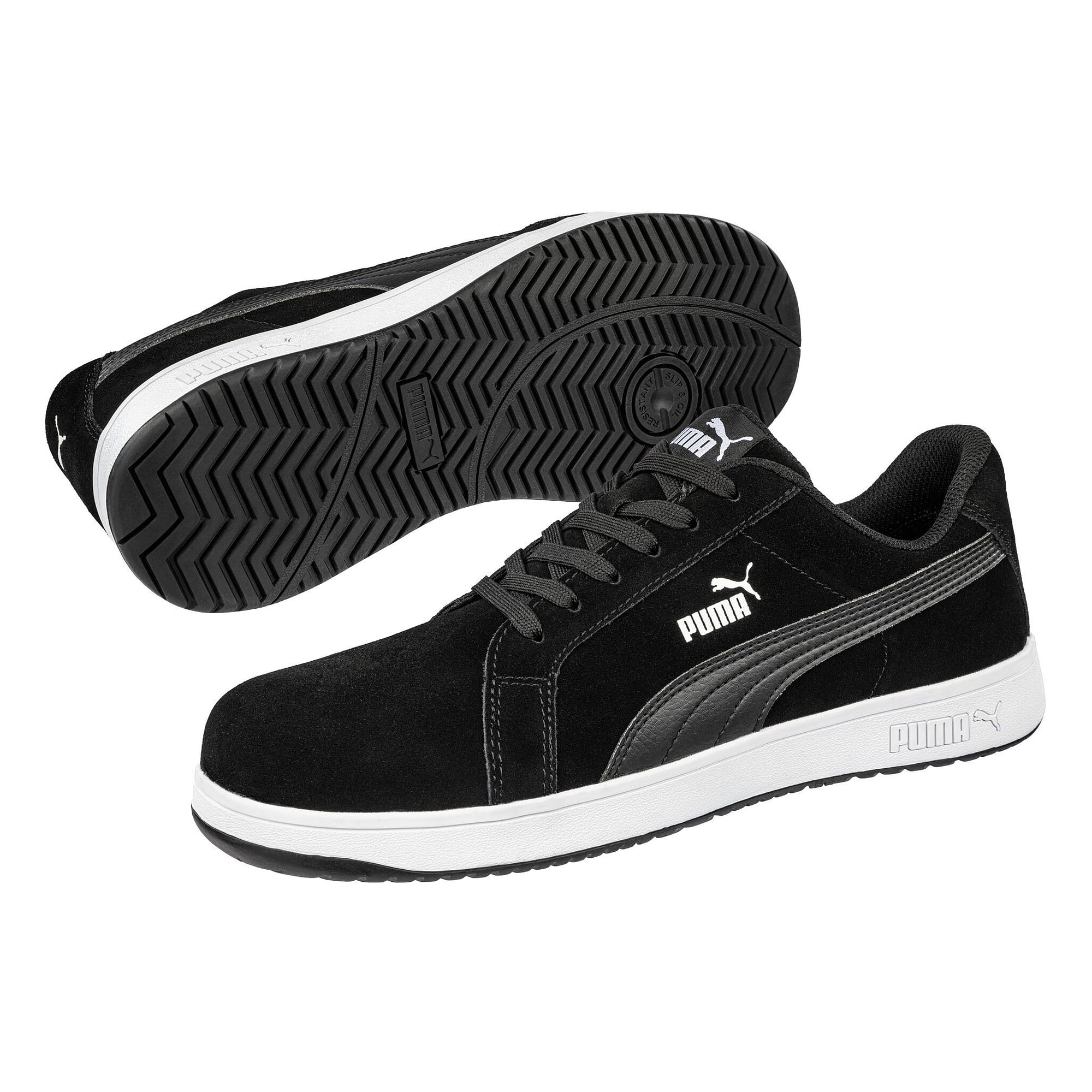 Chaussure de sécurité ESD basse ICONIC SUEDE BLACK LOW S1PL, cuir velours, noir - PUMA Safety 640010200