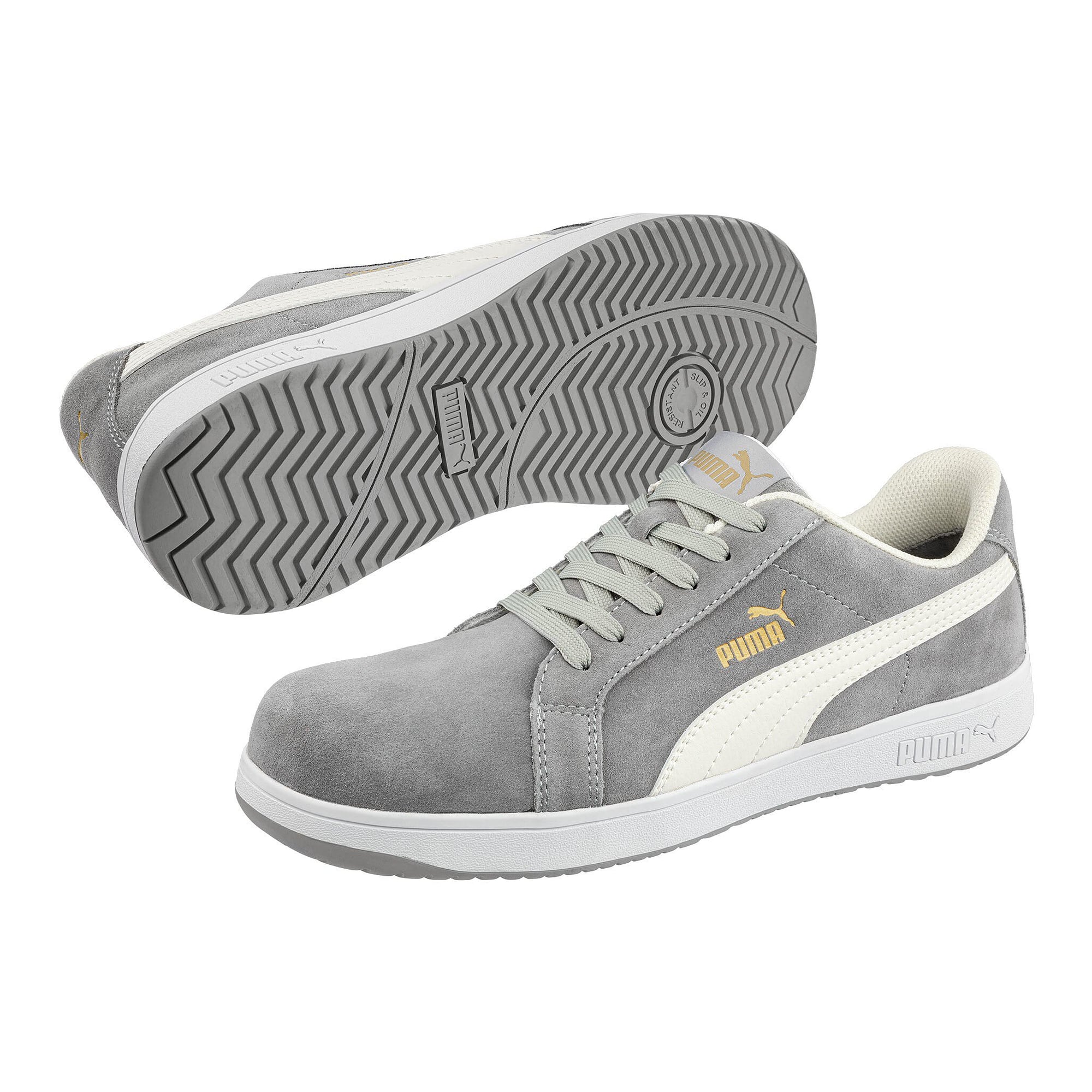 ESD-Sicherheitshalbschuh ICONIC SUEDE GREY LOW S1PL, Veloursleder, grau - PUMA Safety 640030800