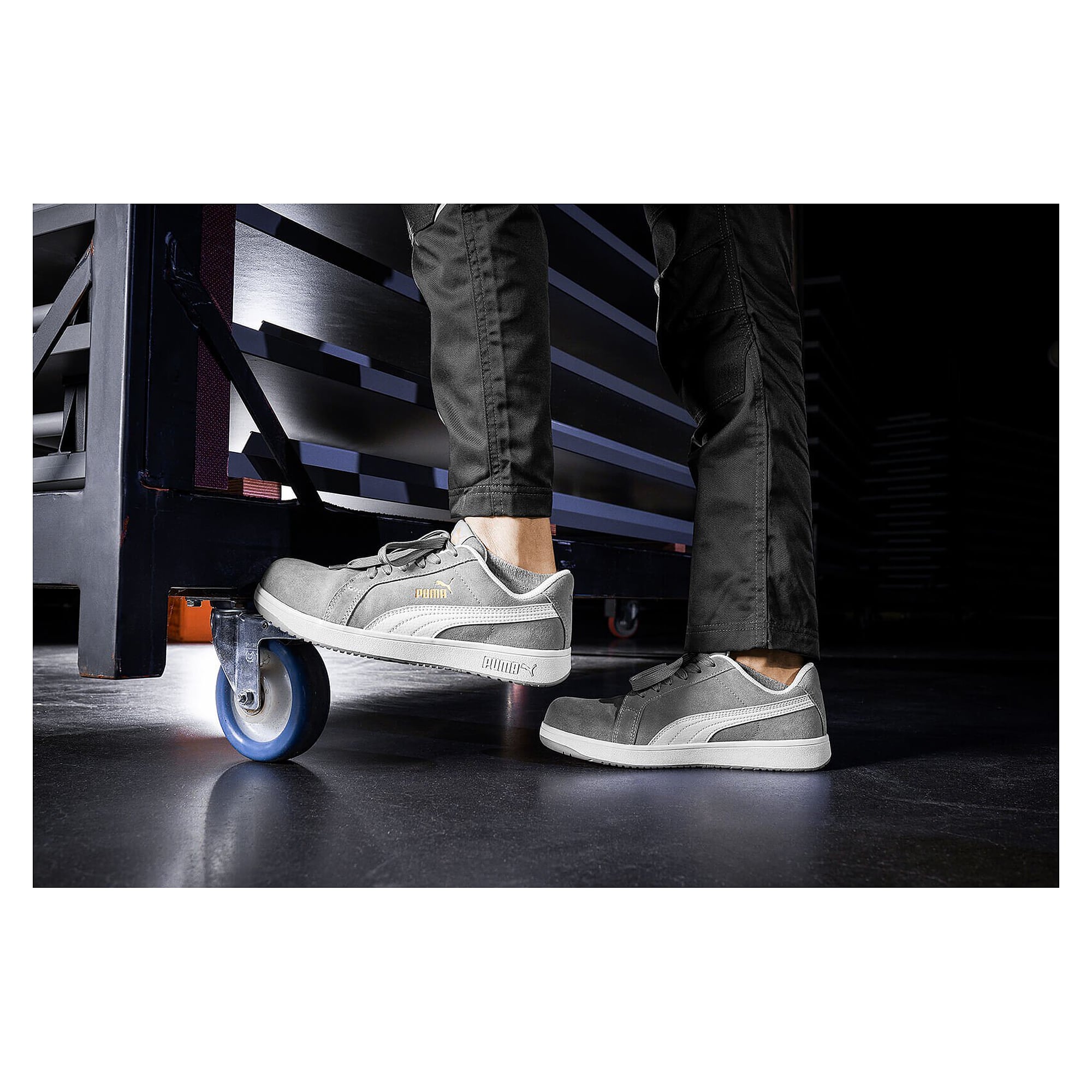 ESD-Sicherheitshalbschuh ICONIC SUEDE GREY LOW S1PL, Veloursleder, grau - PUMA Safety 640030800