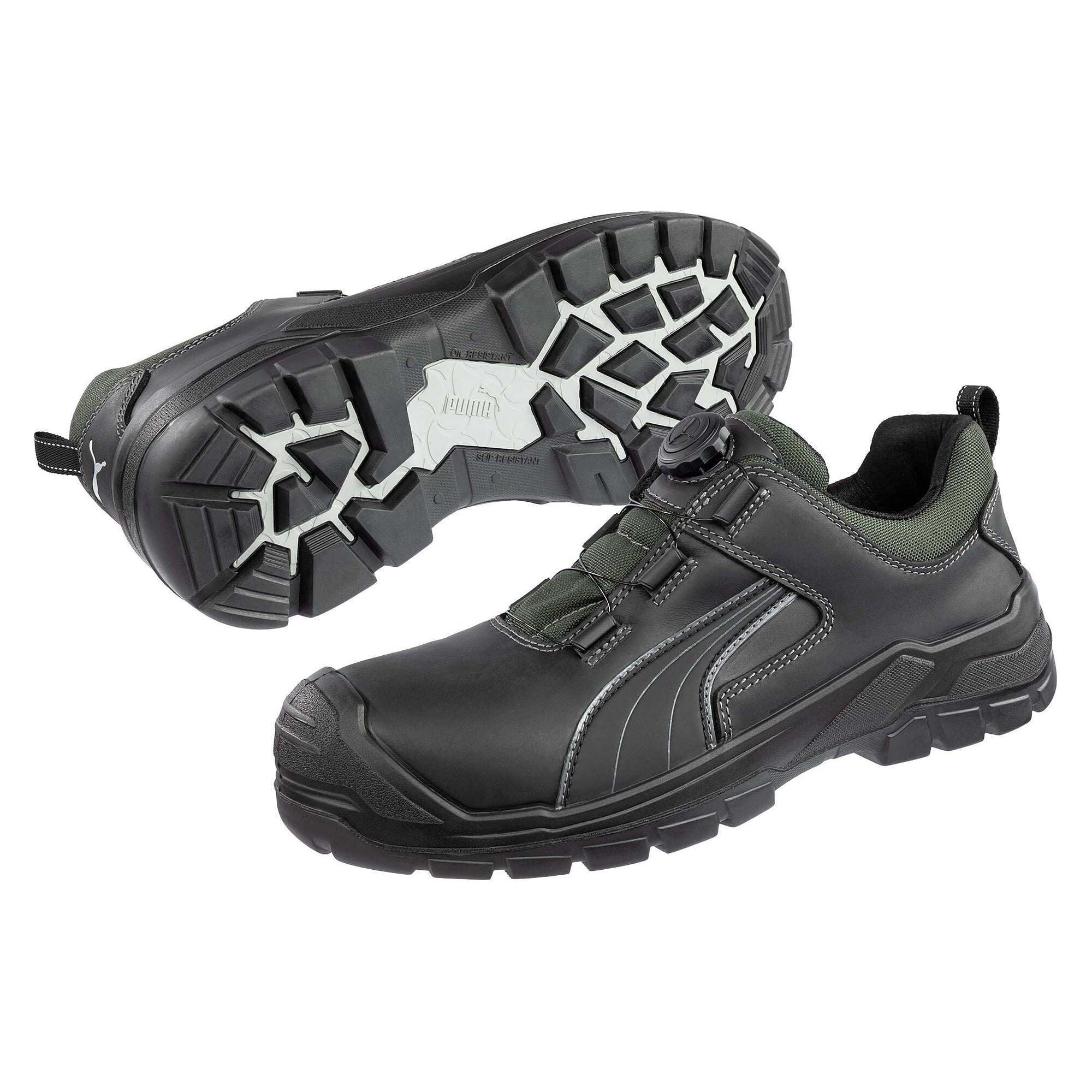 Chaussure de sécurité S3 CASCADES DISC LOW, sans métal, cuir pleine fleur, largeur 11, noir - PUMA Safety 640721202