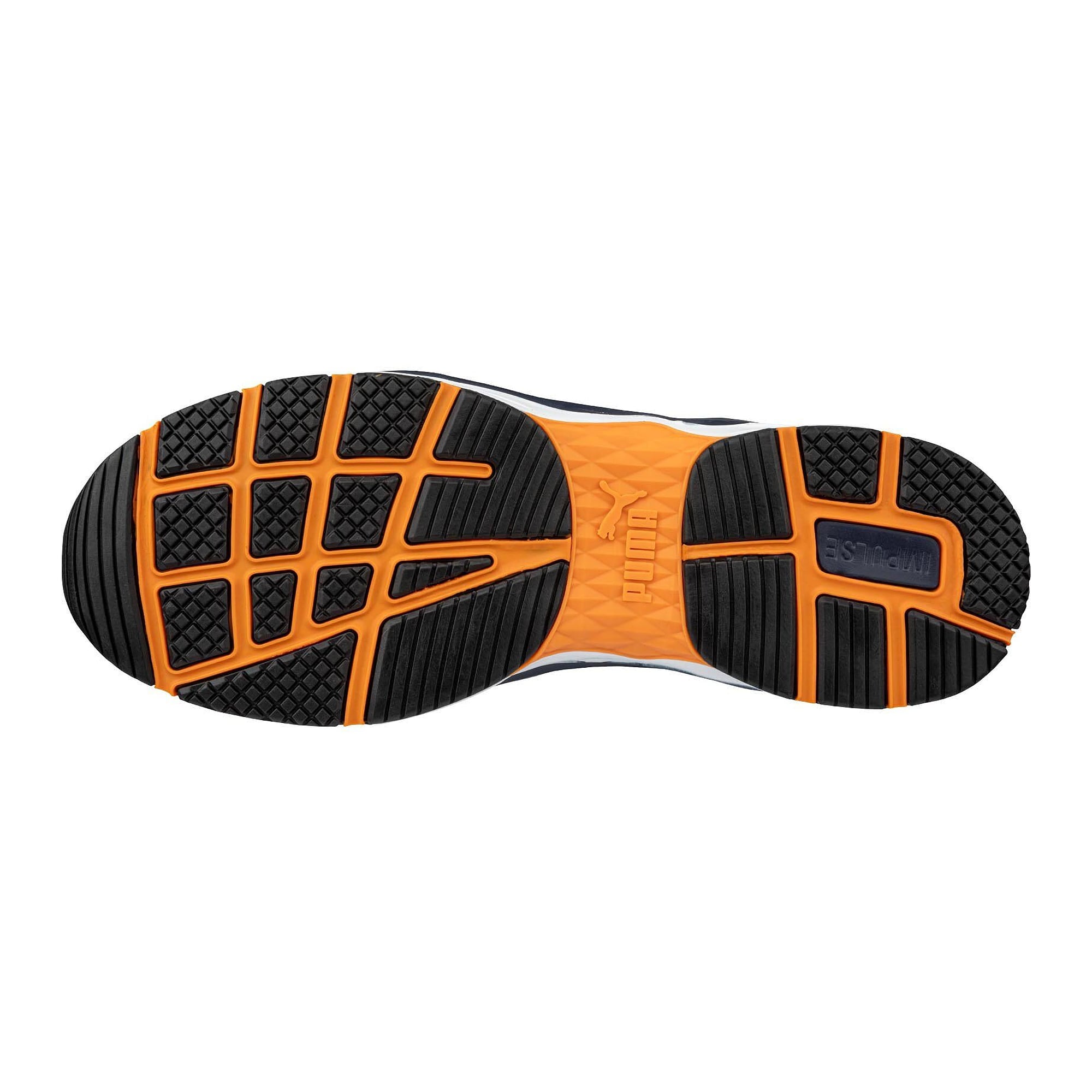 ESD safety low shoe CHASE LOW S1PS, sandwich mesh, metal free, blue and orange - PUMA Safety 643780329