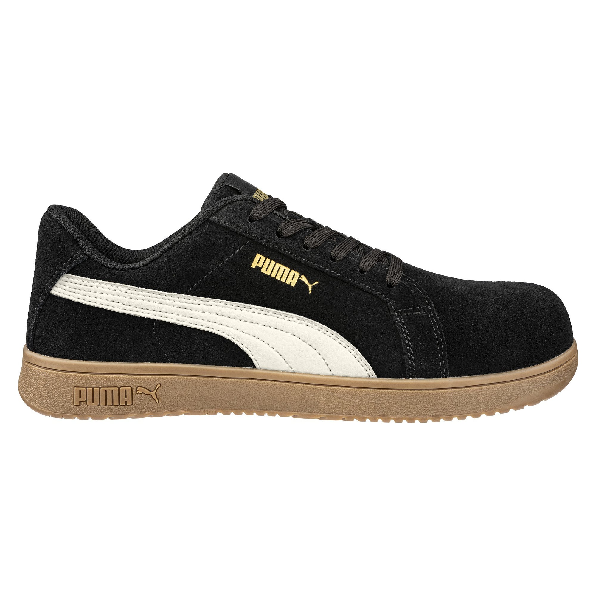 ESD safety low shoe ICONIC BLK/GUM LOW S1PL, suede leather, black - PUMA Safety 644400200