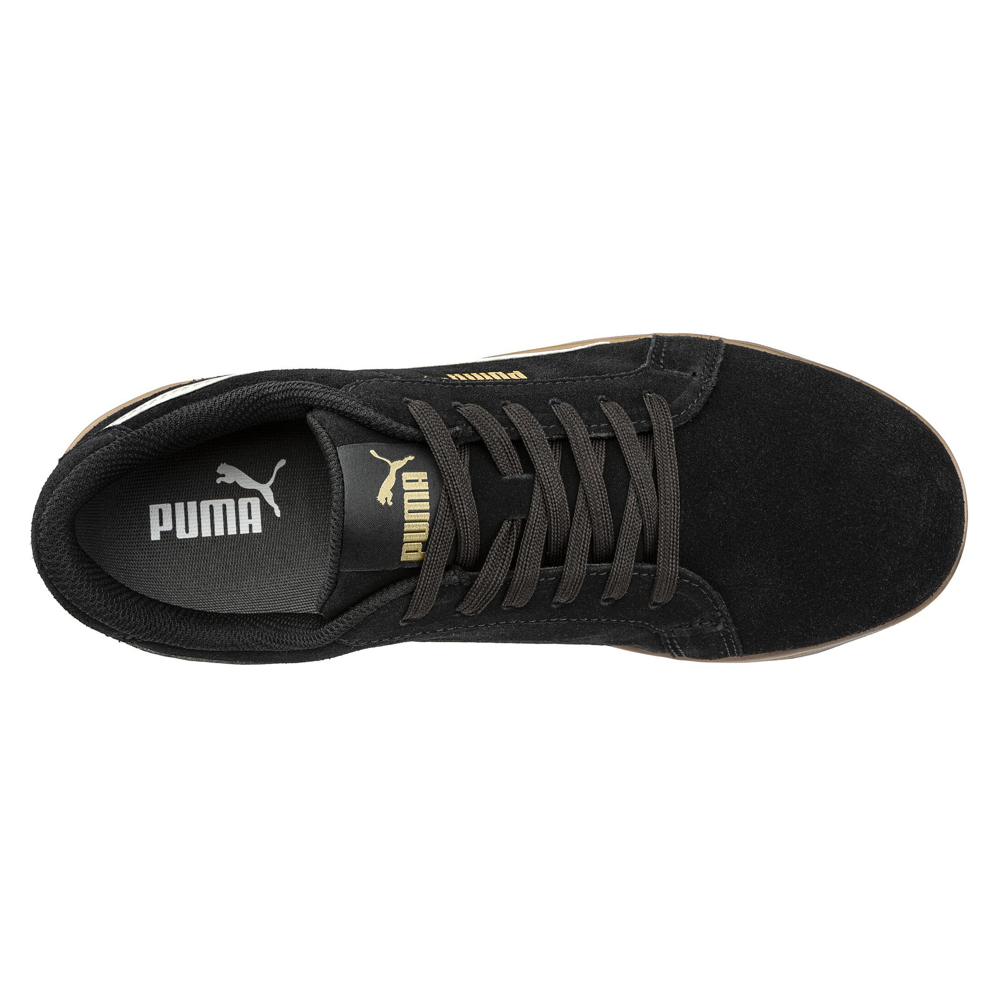 ESD safety low shoe ICONIC BLK/GUM LOW S1PL, suede leather, black - PUMA Safety 644400200