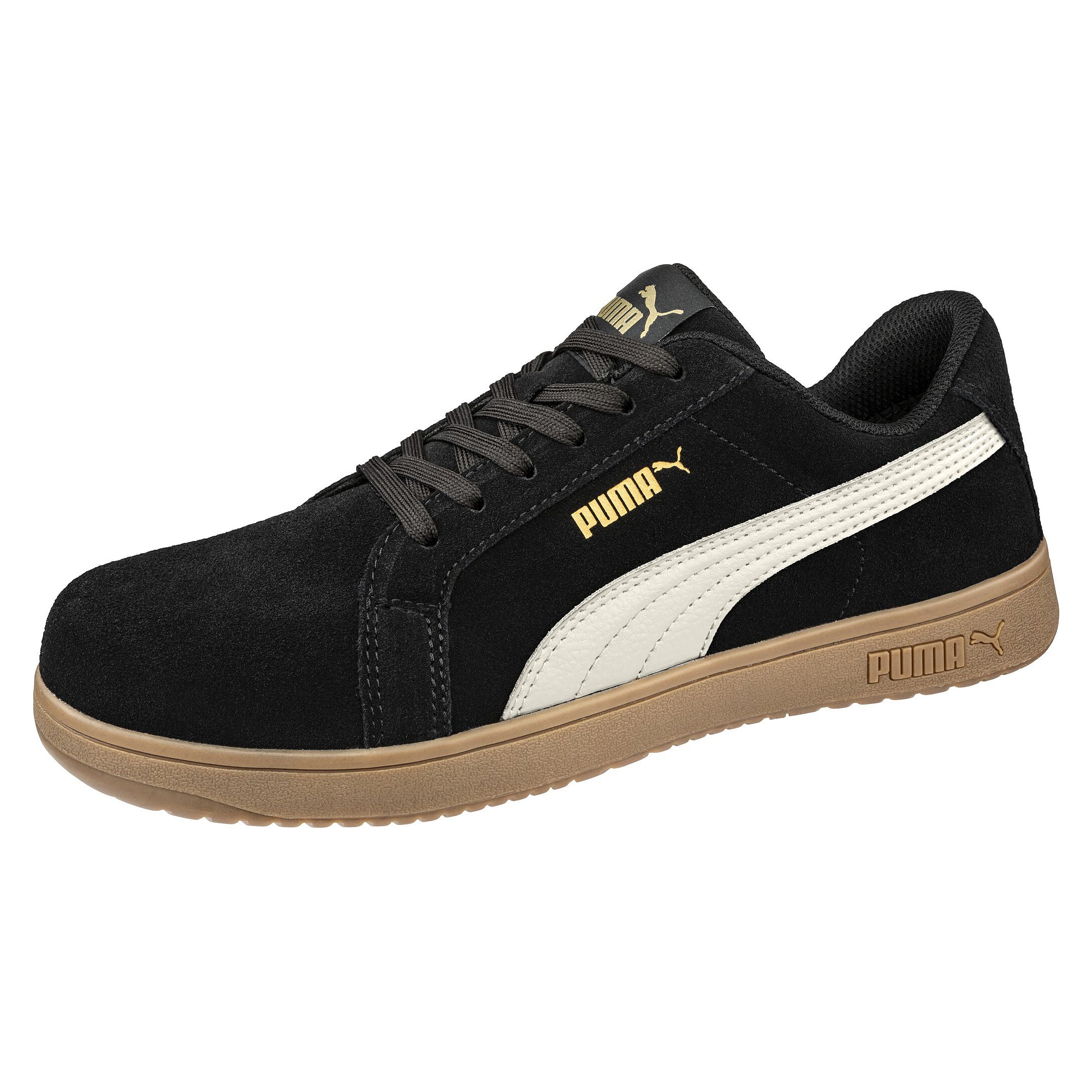 ESD safety low shoe ICONIC BLK/GUM LOW S1PL, suede leather, black - PUMA Safety 644400200