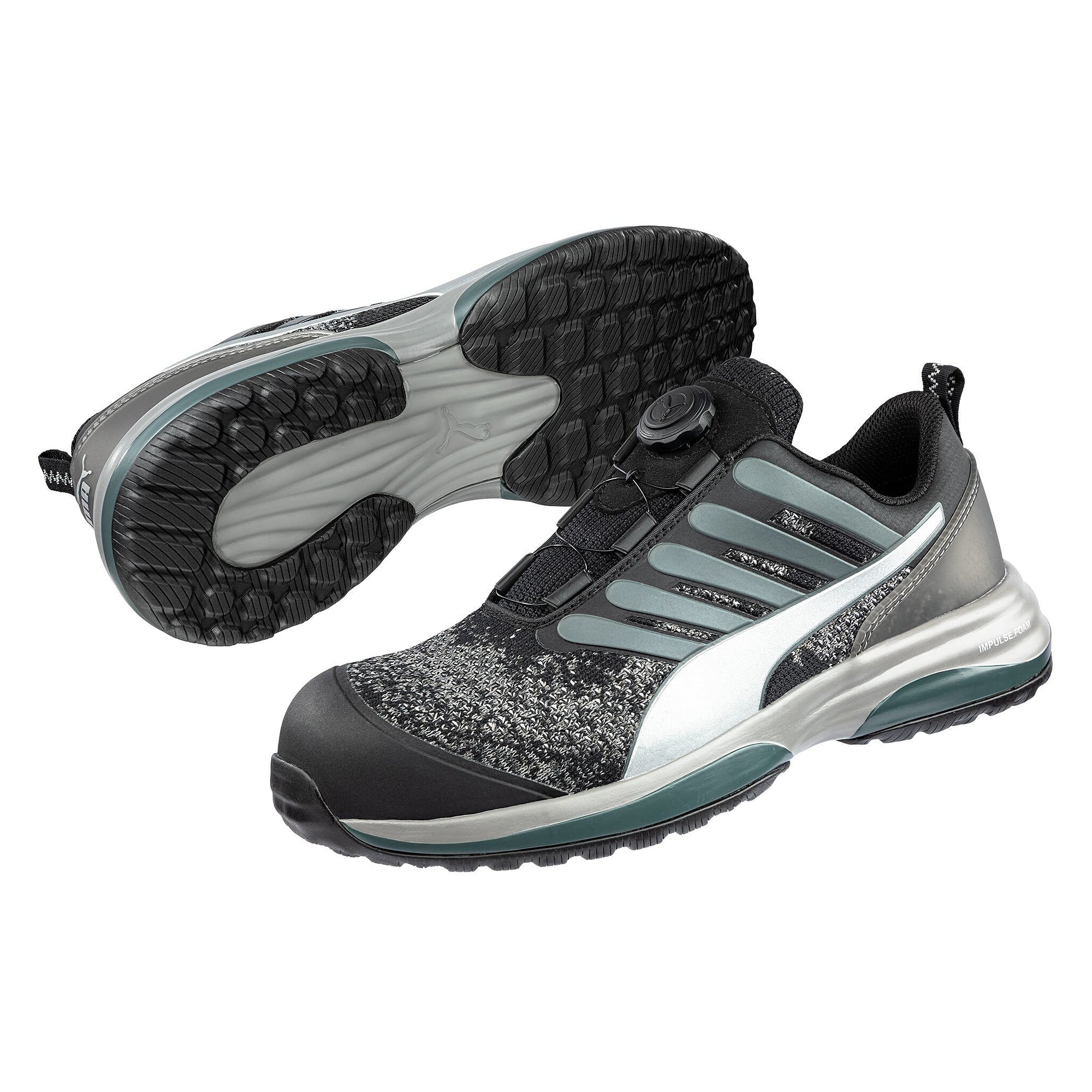 ESD-Sicherheitshalbschuh CHARGE BLACK DISC LOW S1P, SAFETY KNIT, schwarz - PUMA Safety 644541200