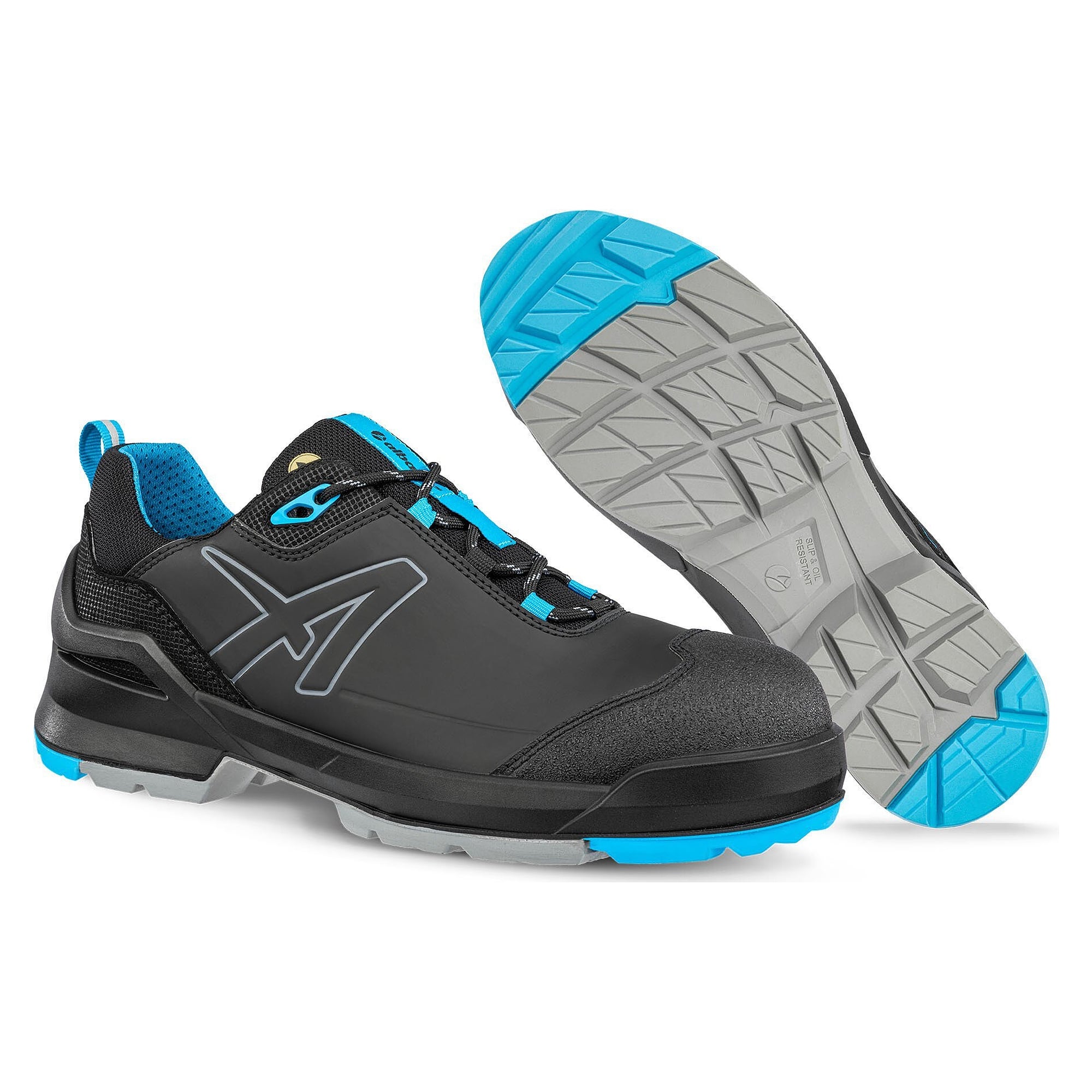 Chaussure de sécurité basse ESD S3L TARAVAL BLACK/BLUE LOW, microfibre, FLEXLITE, noir/bleu - PUMA Safety 648030241