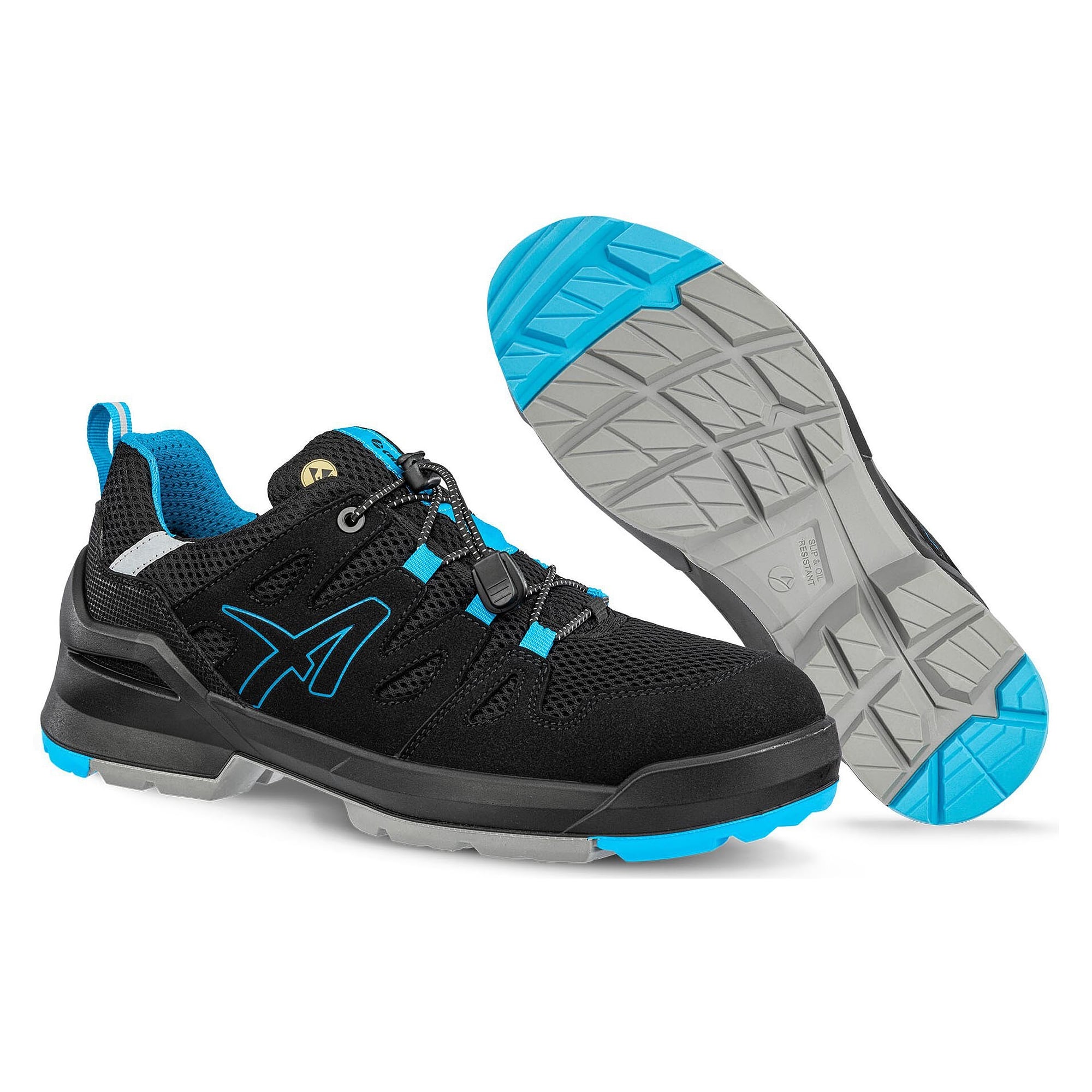 Chaussure de sécurité basse ESD S1PL FASTPACK BLACK/BLUE LOW, vegan, sans métal, noir - PUMA Safety 648040241
