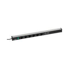 Treston TPR9-003. Treston Power rail 836, 6 sockets + switch + 2xUSB + 2xCAT6A
