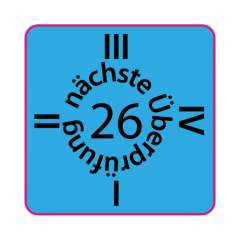 Prüfetikett 2026 in blau