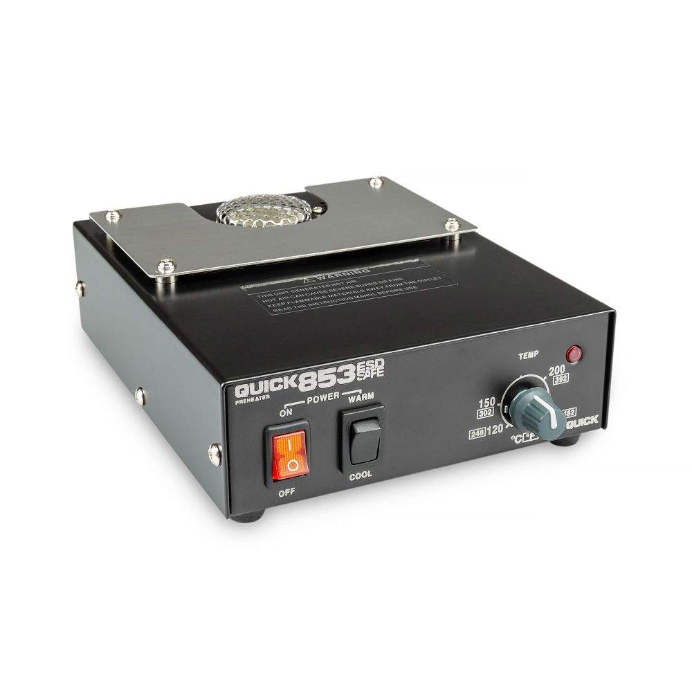 Quick 853. Punktuelle Heißluft Heizplatte geregelt, 230V, 460W mit 0,18m³ Heißluft 120-250°C