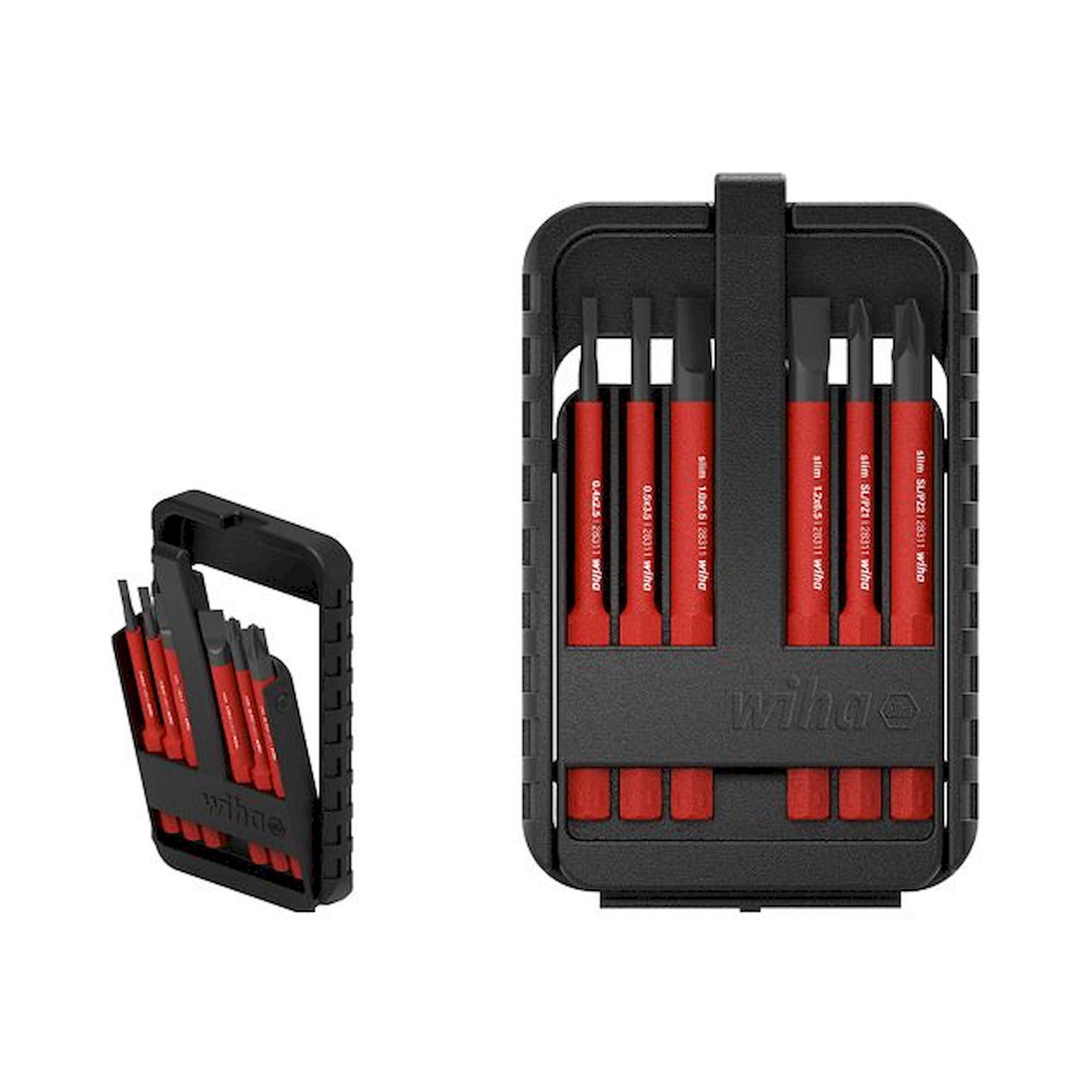 Wiha Bit Set slimBit electric Schlitz, PlusMinus/Pozidriv 7-tlg. inkl. slimBit-Box (43158)