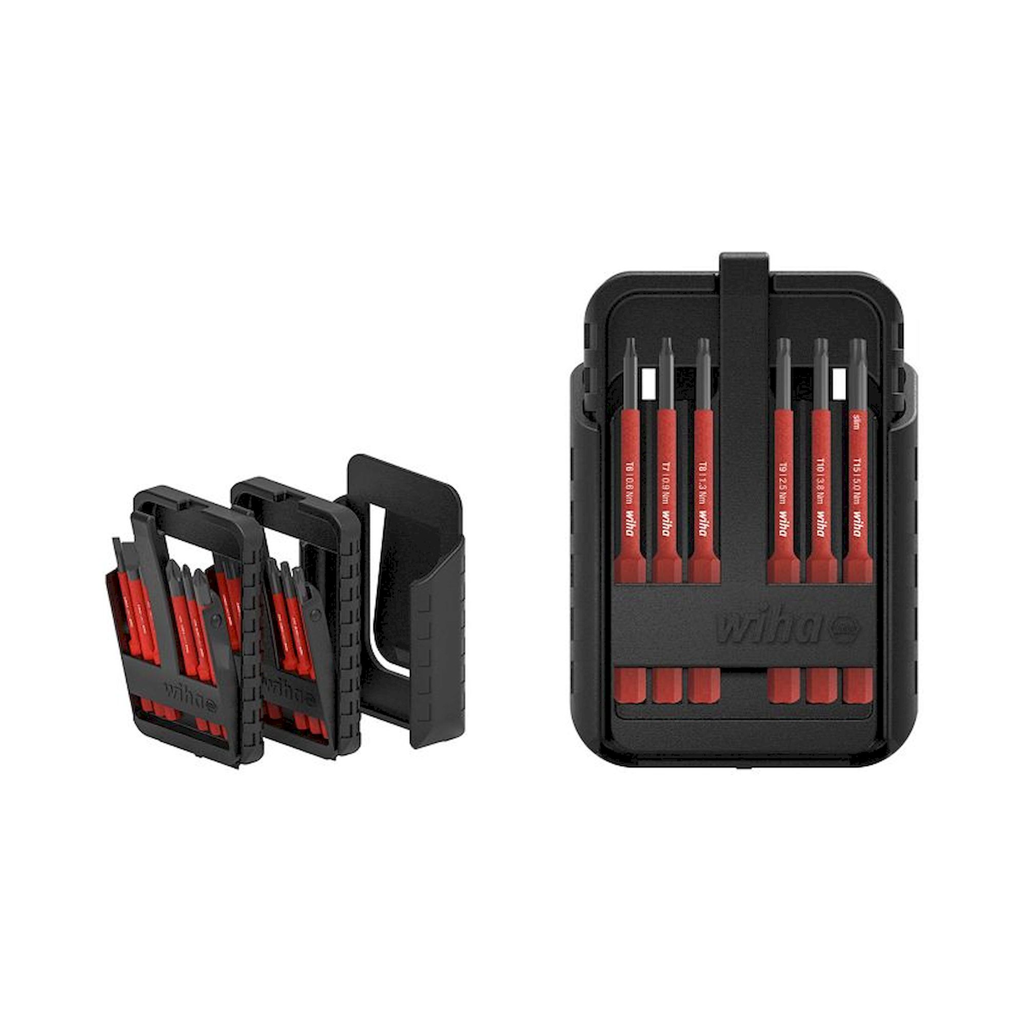 Wiha Bit Set slimBit electric Torx, Torx Plus 15-tlg. inkl. slimBit-Boxen und Gürtelhalter (43161)