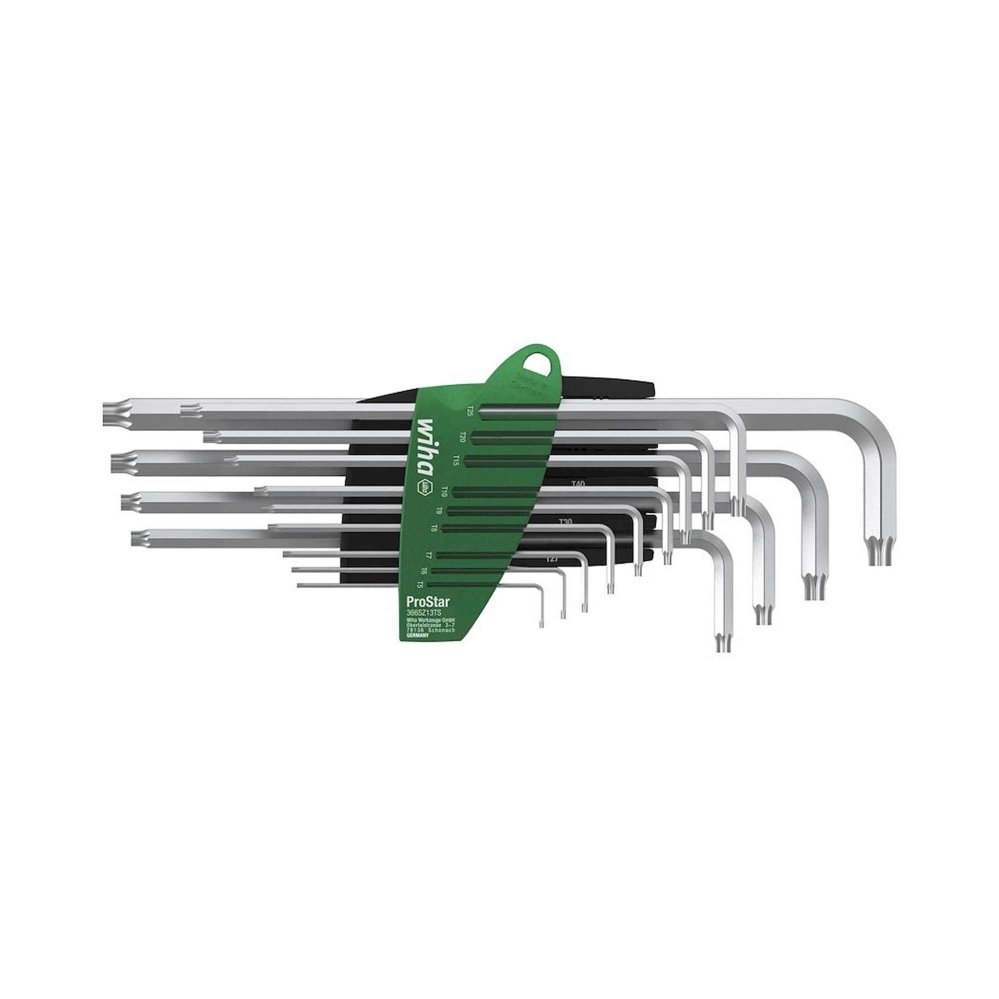 Wiha Stiftschlüssel Set im ProStar Halter Torx 14-tlg. titansilber in Blister (39105)