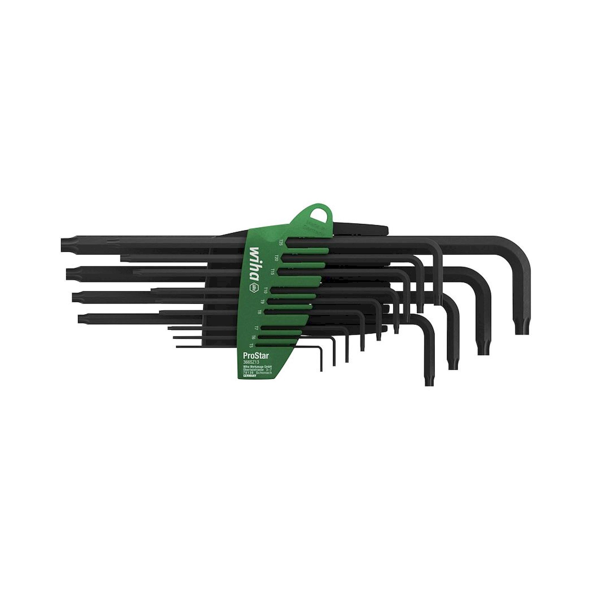 Wiha Stiftschlüssel Set im ProStar Halter Torx 14-tlg. schwarzoxidiert in Blister (24852)