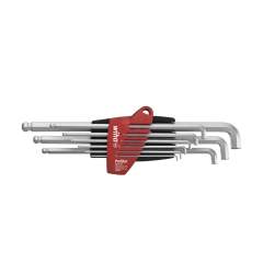 Wiha L-key set in ProStar holder Matt chrome-plated hexagonal ball end with short shaft, 10-pcs. (35480)