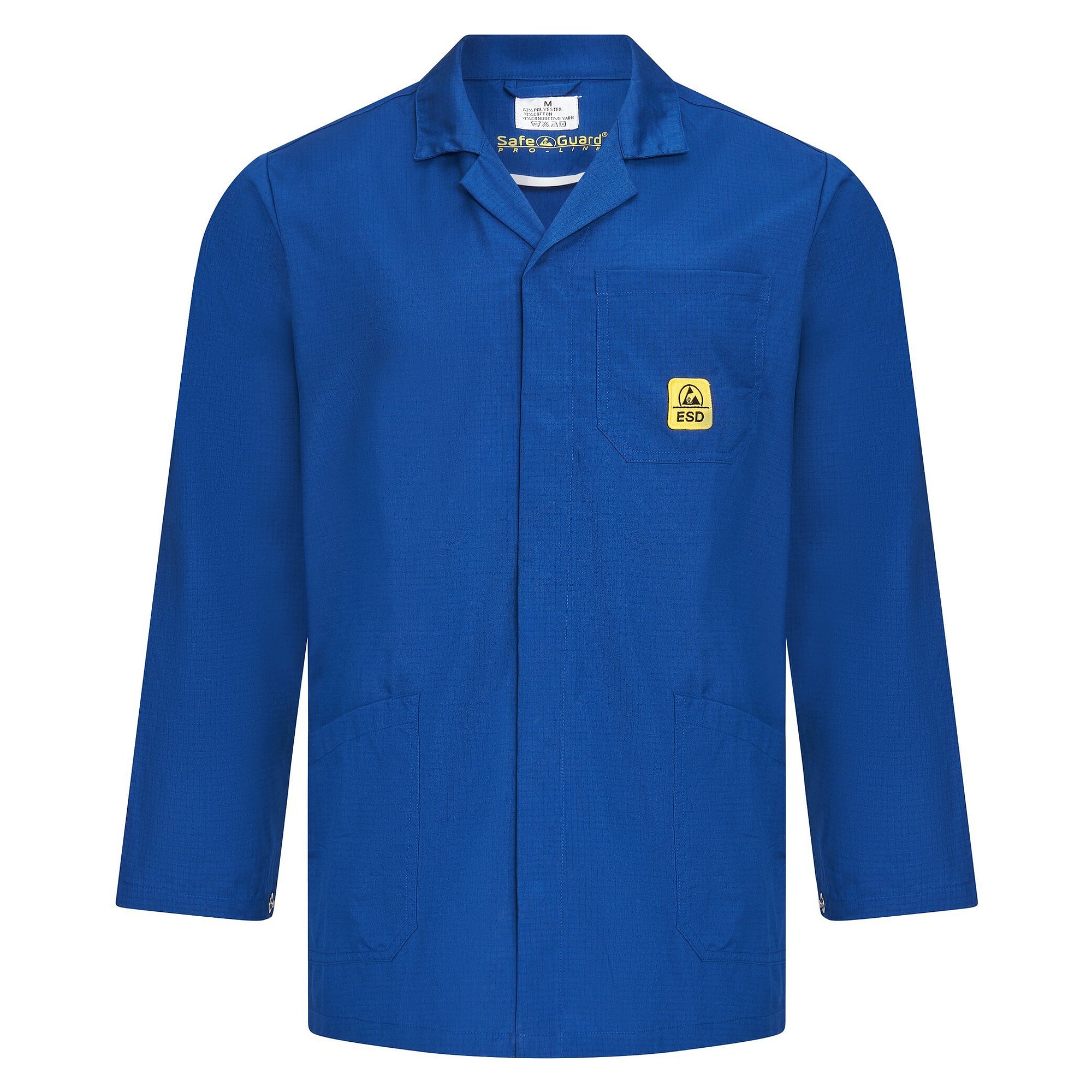 ESD work coat Pro Line short, 146 g/m², unisex, dark blue - Safeguard SG-AM-DB-146-K-PRO LINE