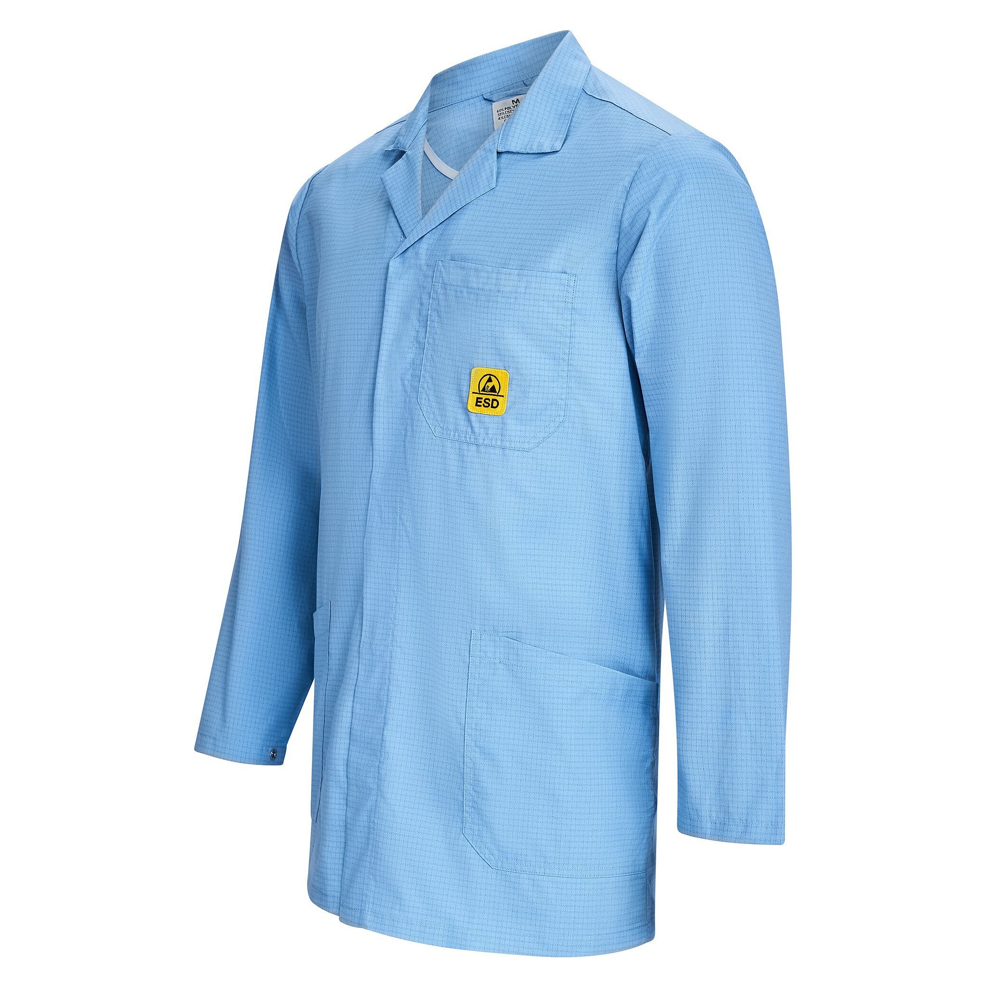 ESD work coat Pro Line short, 146 g/m², unisex, light blue - Safeguard SG-AM-HB-146-K-PRO LINE
