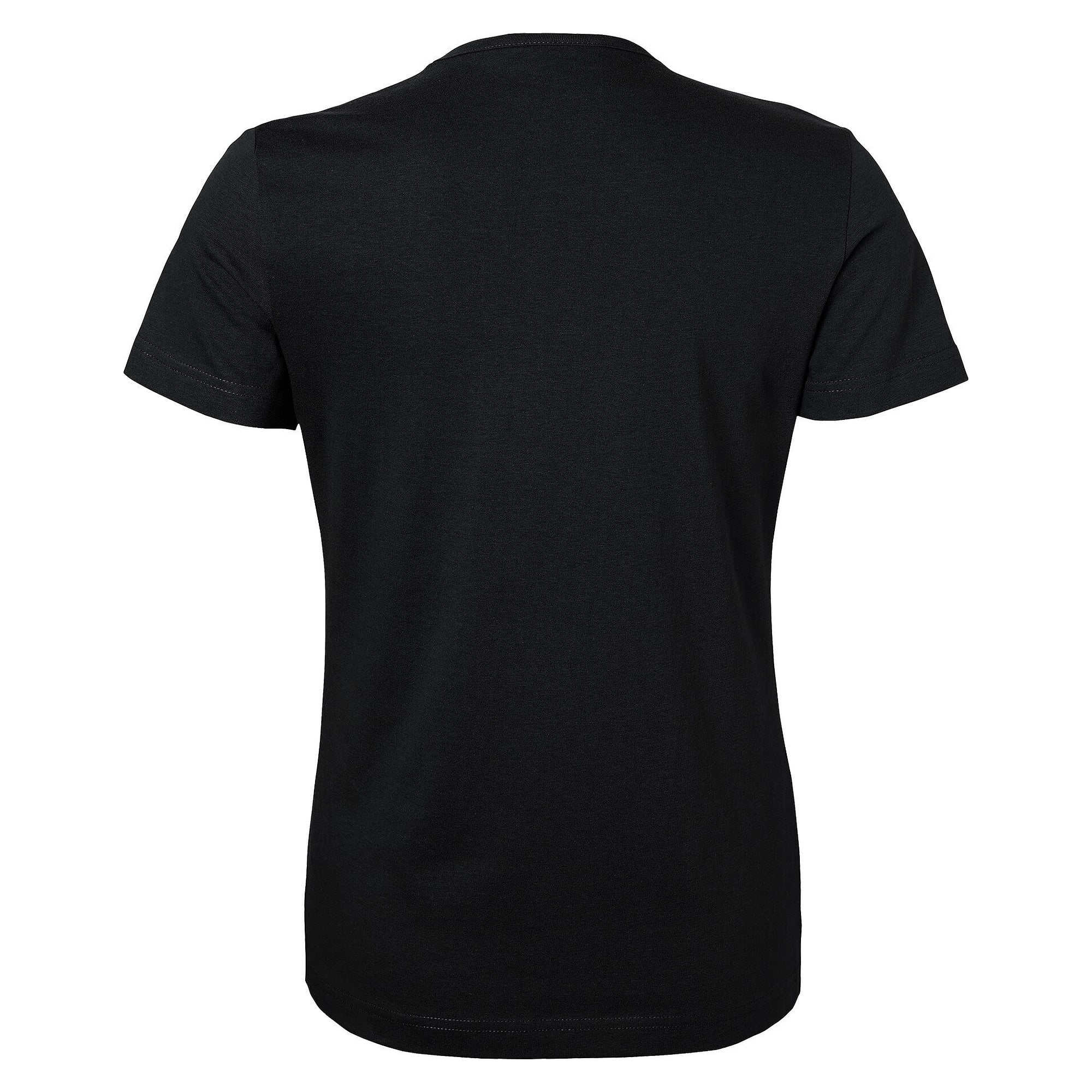T-shirt Venice femme en jersey de coton bio lavé à la silicone, coupe ajustée, noir - South West 1000187001